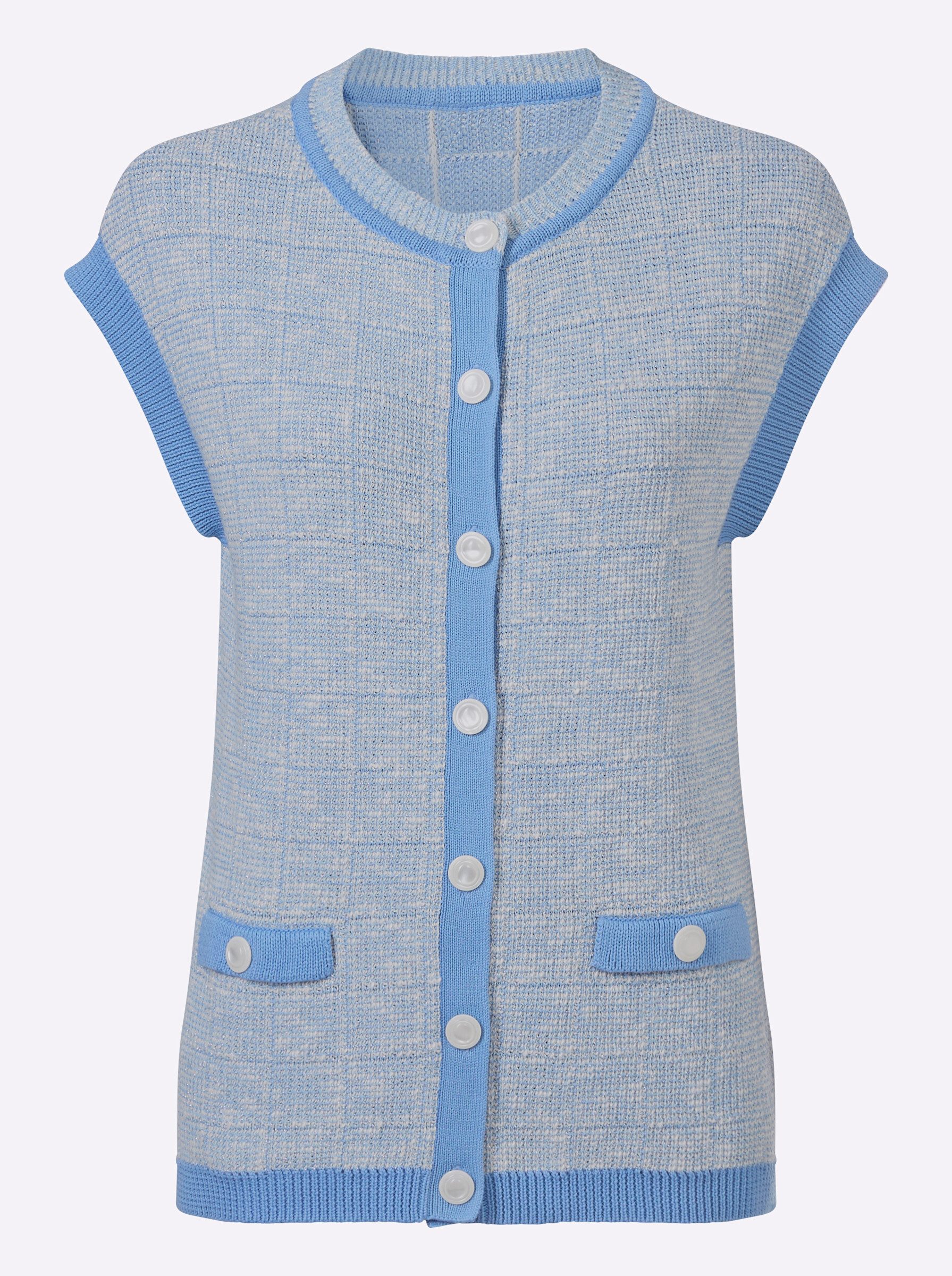 Witt Strickweste Bouclé-Weste Kurzarm Bouclé