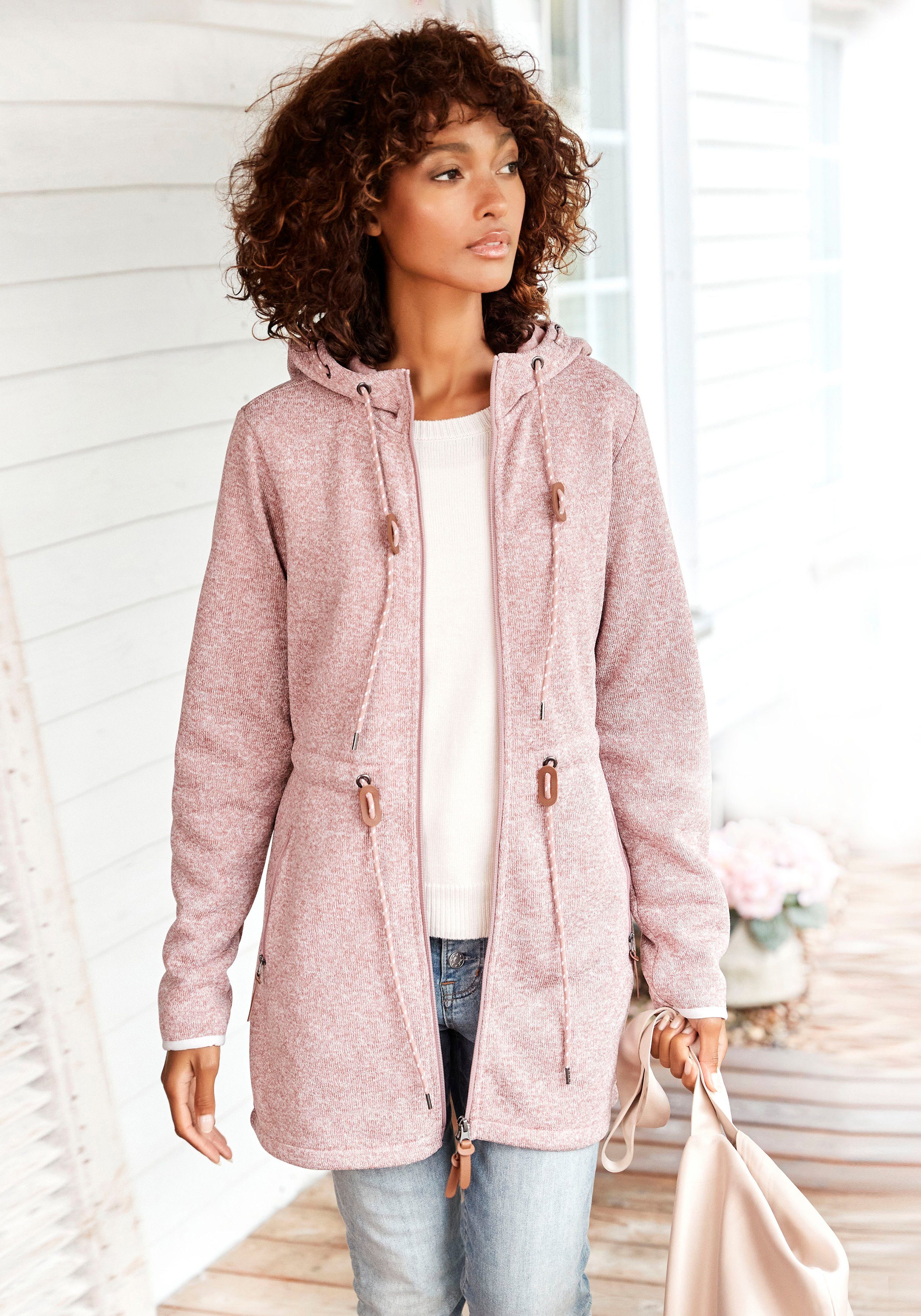 rose Kapuze Fleecejacke mit LASCANA