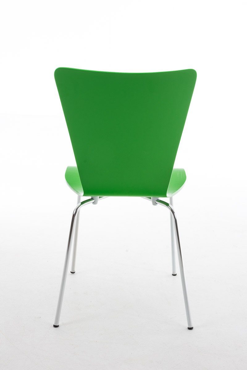 CLP Besucherstuhl Holzsitz geformter ergonomisch Metall, Aaron, grün