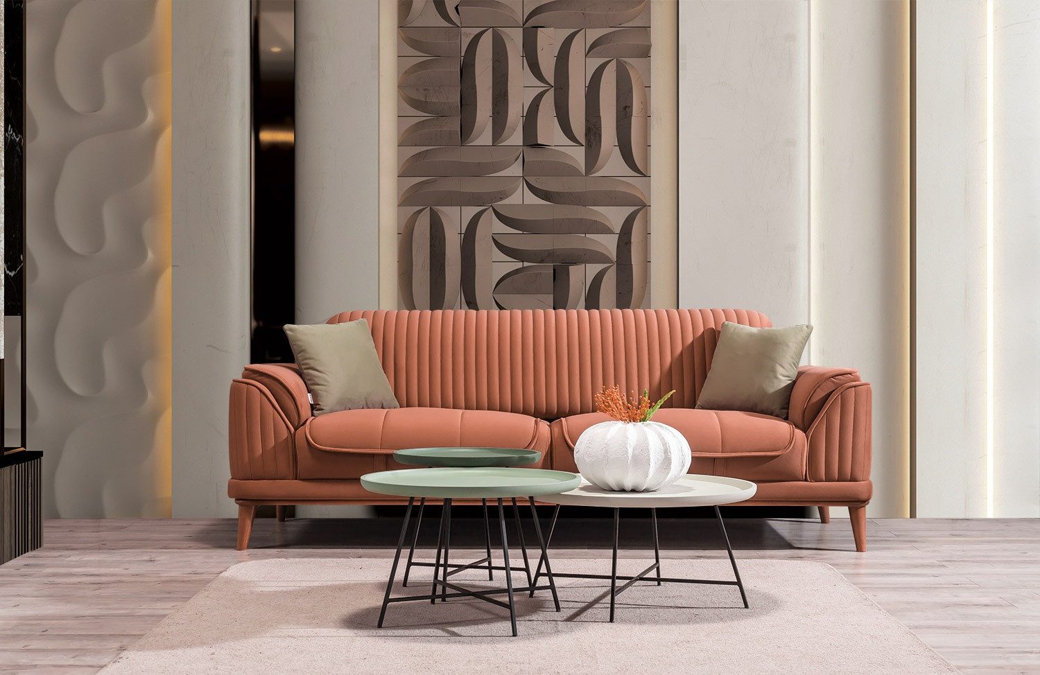 Villa Möbel Sofa Bond Holz, 2-Sitzer 1 Teile, mit Relax-/Bettfunktion durch umklappbare Rückenlehne