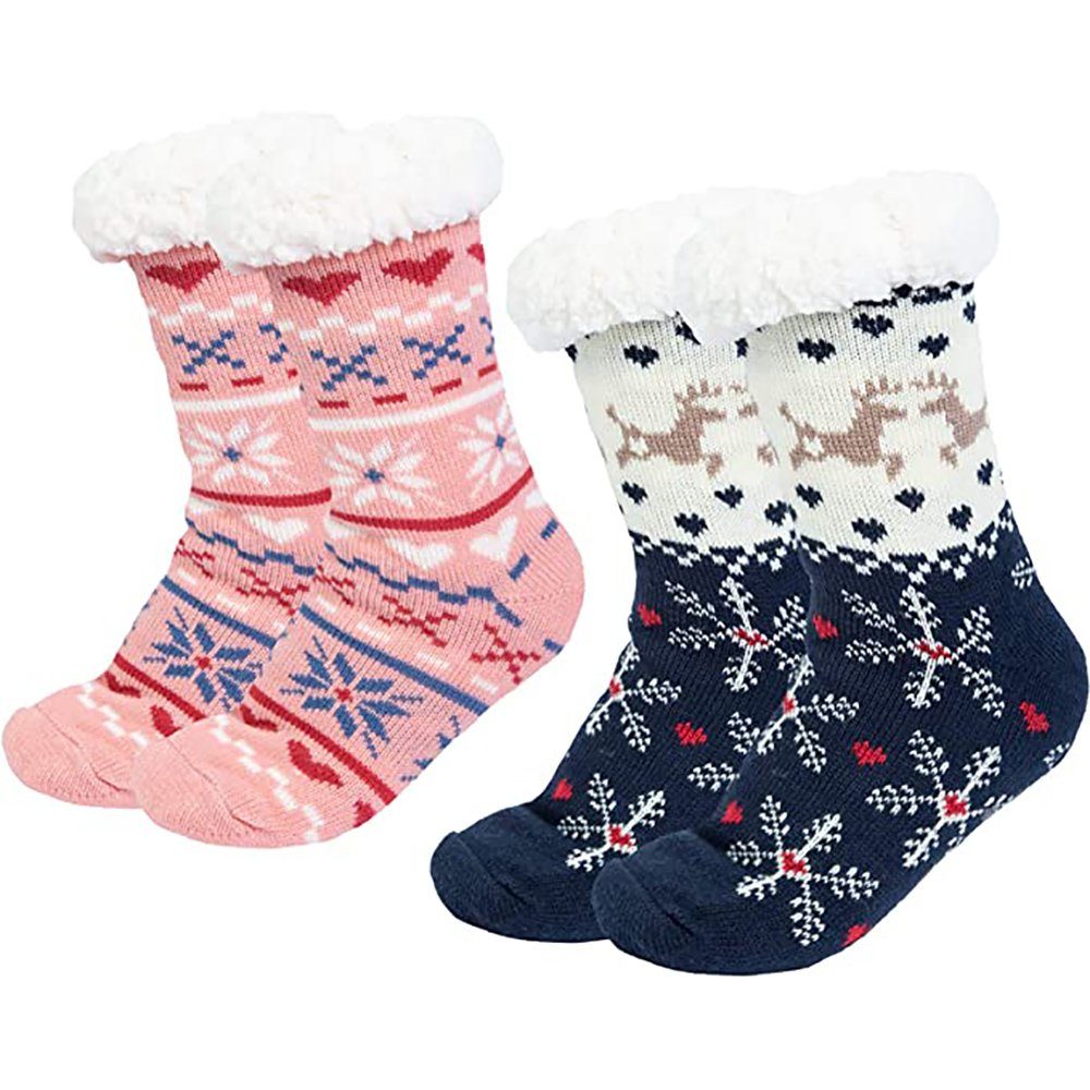Mmgoqqt Socken »2 Paar Damen Flauschige Kuschelsocken Warme Wintersocken  Bettsocken Weiche Weihnachtssocken Geschenke Plüsch Haussocken für  Erwachsene« online kaufen | OTTO