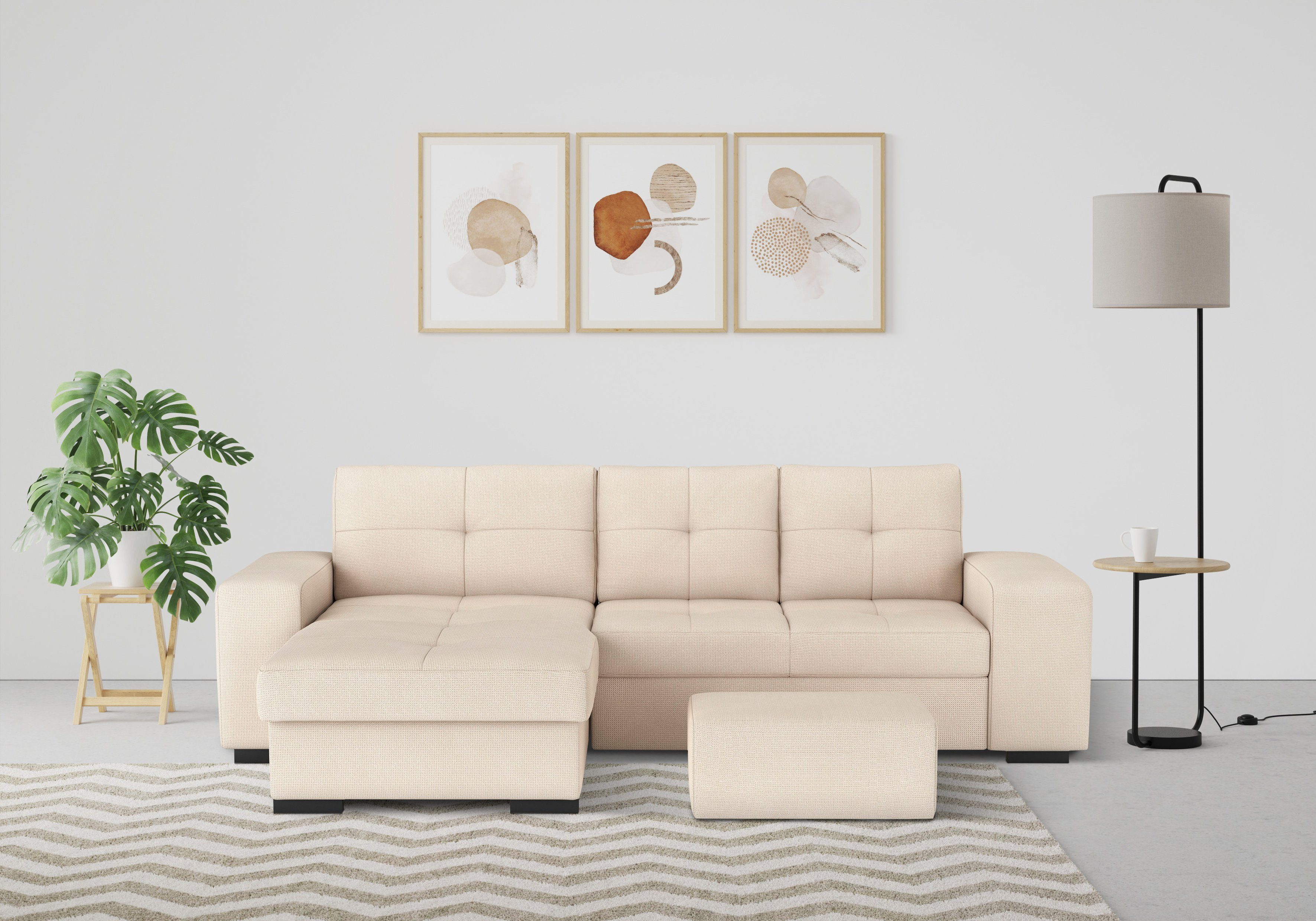 COTTA Ecksofa Mattina L-Form, mit Hocker, günstig online kaufen