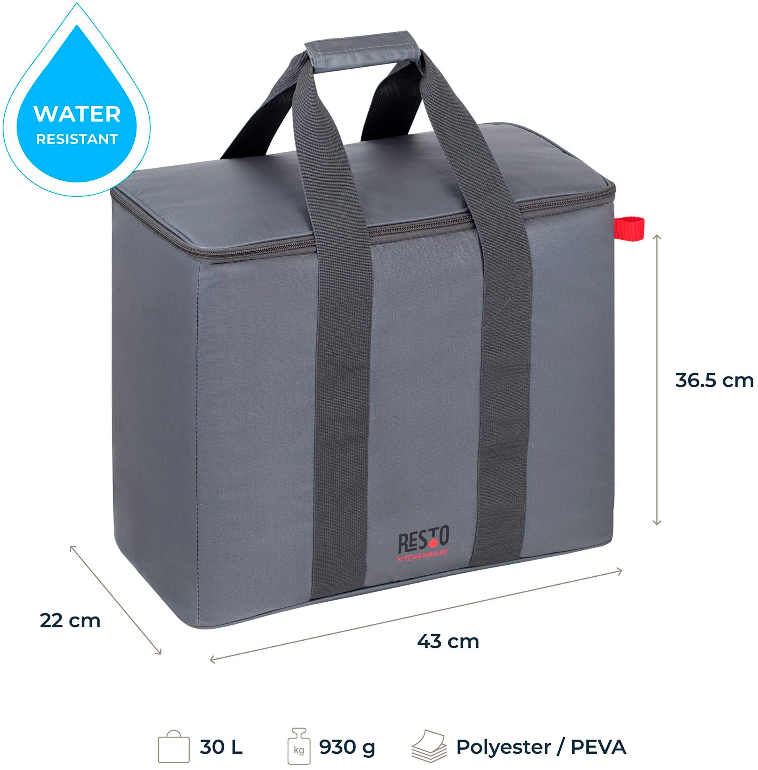 RESTO Kitchenware Kühltasche Polis faltbare Picknicktasche Lunchtasche Thermotasche Isoliertasche, 30 l, Witterungsbeständig und absolut auslaufsicher