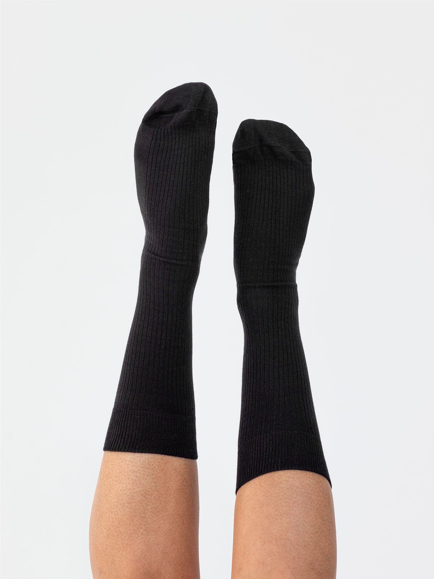 (3-Paar) 3er Gerippte Textil Casual Erlich Pack Socken schwarz im Cotton Socken