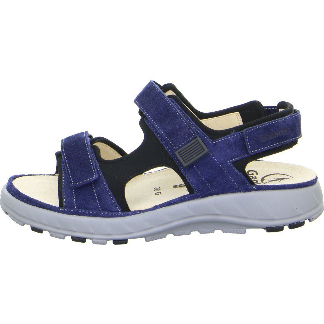 - Damen Schuhe, Ganter Velours 048814 Sandalette Geva Sandalette blau Ganter