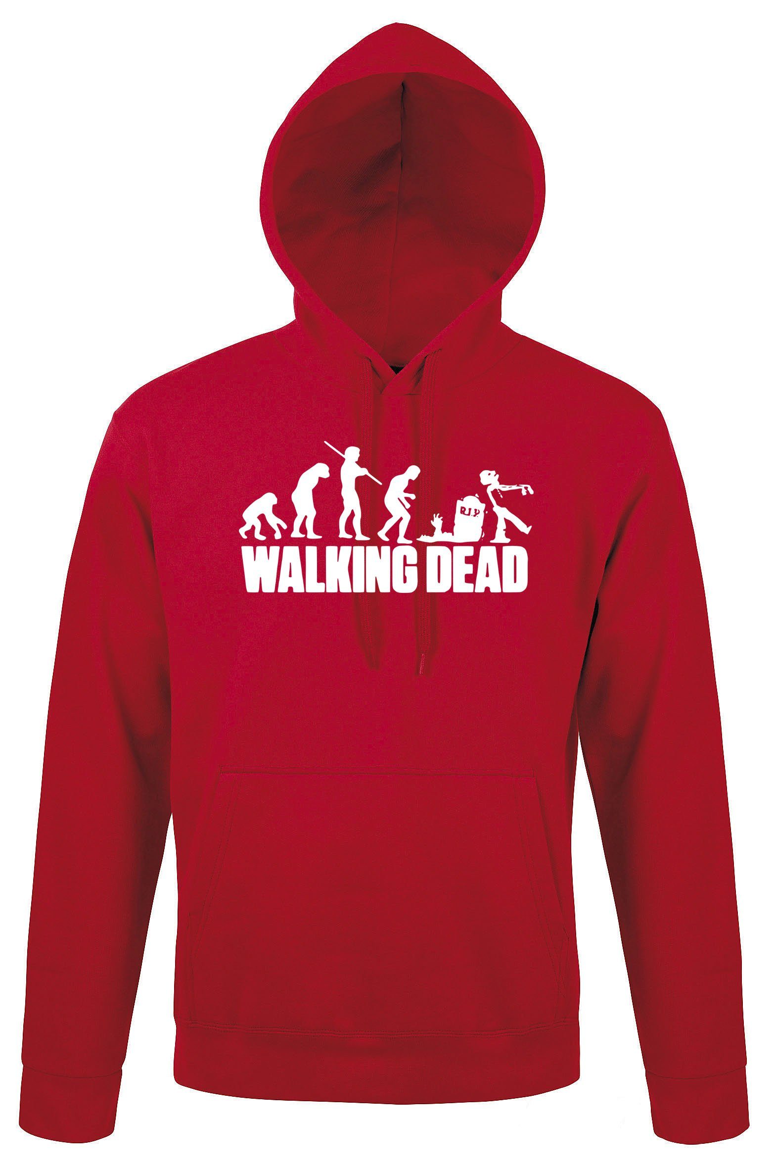 Youth Designz Kapuzenpullover Walking Dead Herren Hoodie Pullover mit trendigem Zombie Serien Motiv Rot