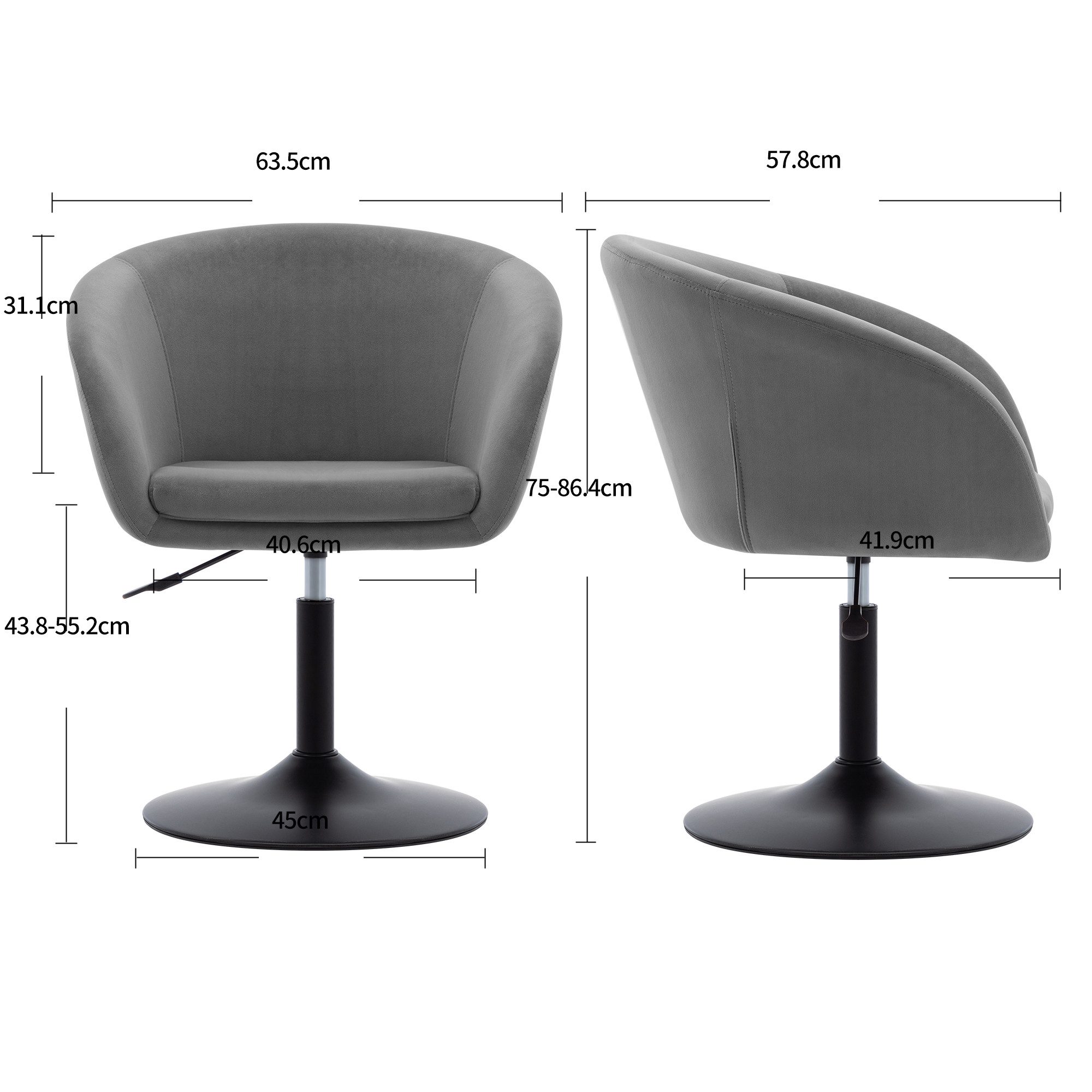 Duhome Loungesessel (WY440), Schminkstuhl Cocktailsessel Drehstuhl Höhenver günstig online kaufen