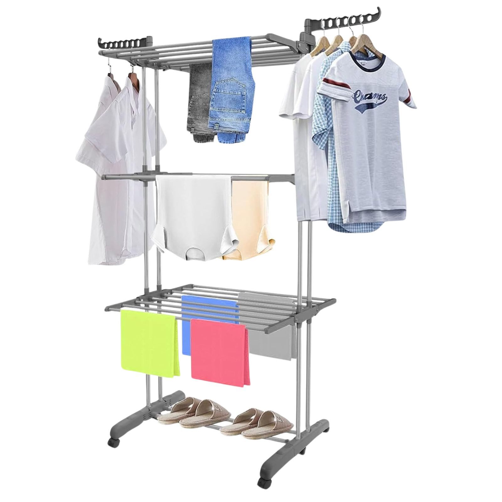 Allyson Turmwäscheständer Standtrockner klappbar, Wäscheturm, Platzsparend & Robust