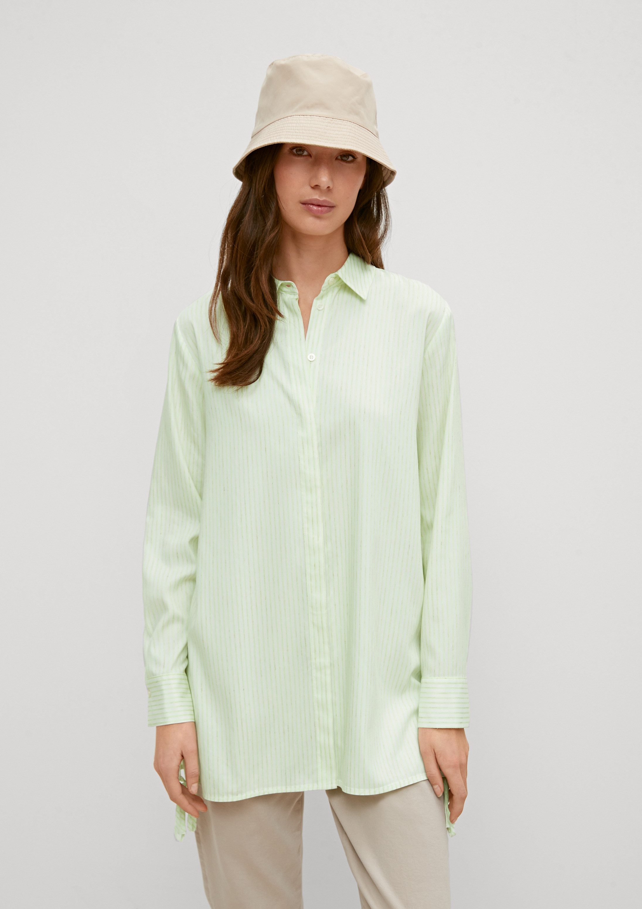 comma Langarmbluse Bluse Longbluse aus Viskosemix