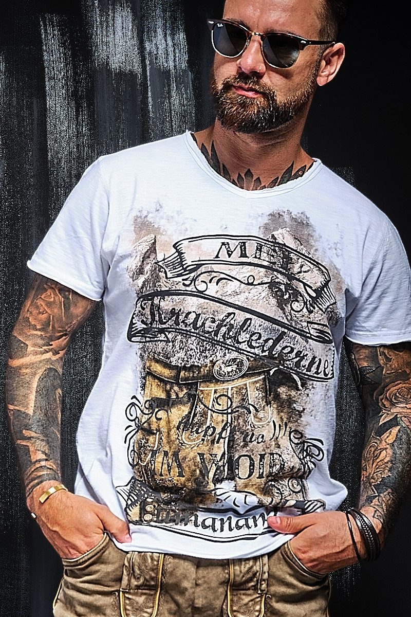 Hangowear Trachtenshirt Trachtenshirt Herren - SEBALD - weiß günstig online kaufen