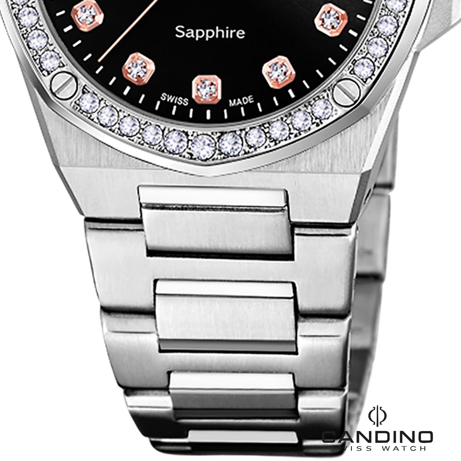 Candino Quarzuhr Candino Damenuhr Edelstahl silber Candino, (Analoguhr), Damen Armbanduhr rund, Edelstahlarmband silber, Elegant