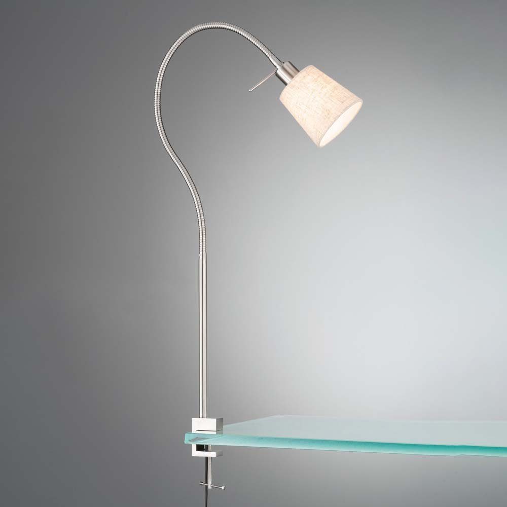 etc-shop LED Tischleuchte, Leuchtmittel nicht inklusive, Tischleuchte Klemmstrahler Schreibtischleuchte flexibel Textil
