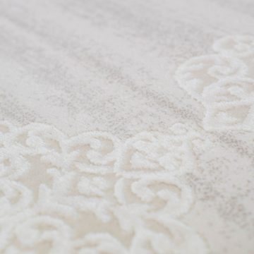Wollteppich Orientalischer Wollteppich, verwaschenes Design, weiß, Carpetia, rechteckig, Höhe: 10 mm, Maschinengewebt