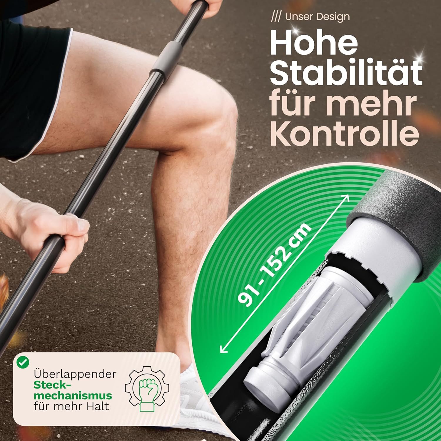 Novaliv Kehrgarnitur 20391-30656-20392-1x, (1-tlg), Novaliv Wasserschieber Bodenabzieher 60cm mit Stiel 137 cm Duschabzieh