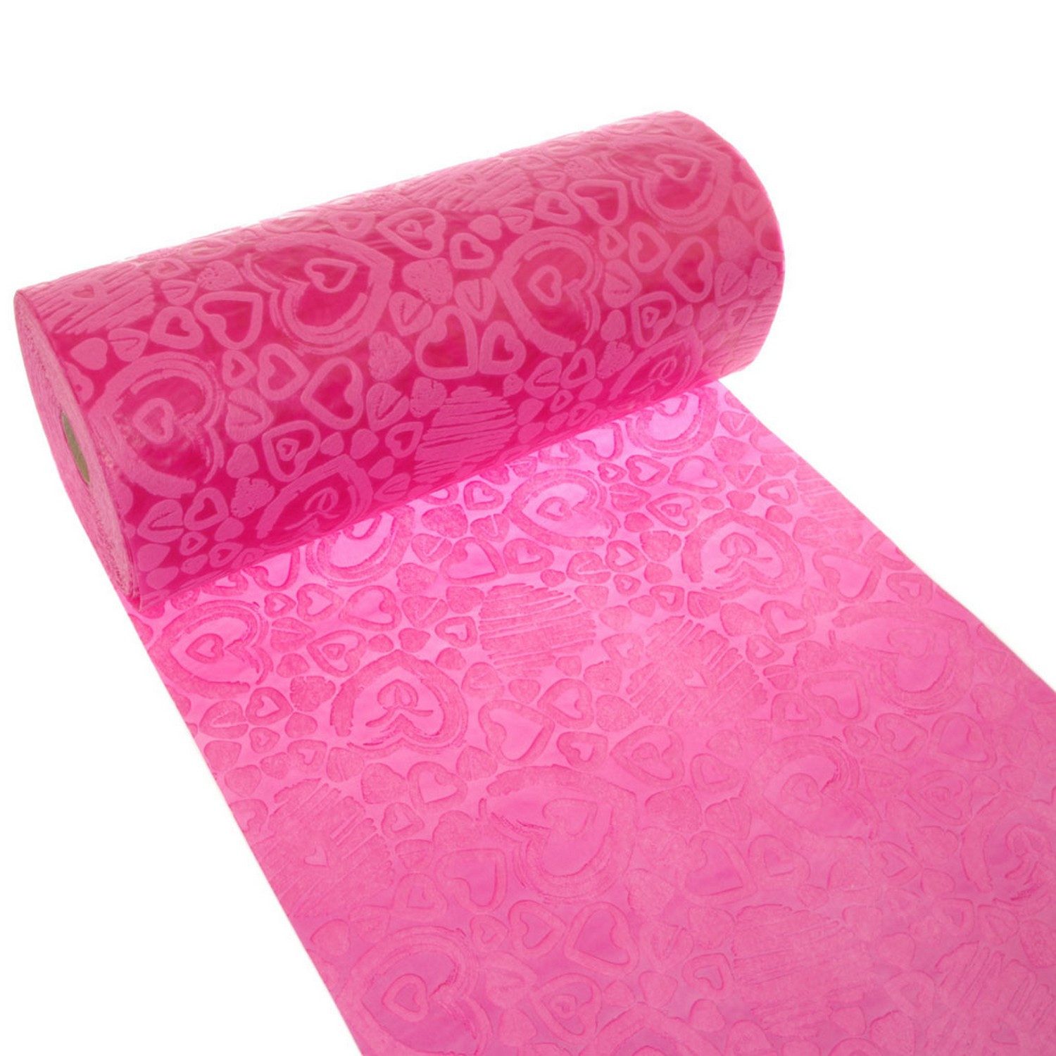 Deko AS Tischläufer Tischläufer-Dekoflor® - pink - Herzmotiv 300mm - 5m - 55-300-5-19 (1-tlg, 1 Rolle Tischläufer), Strapazierfähig
