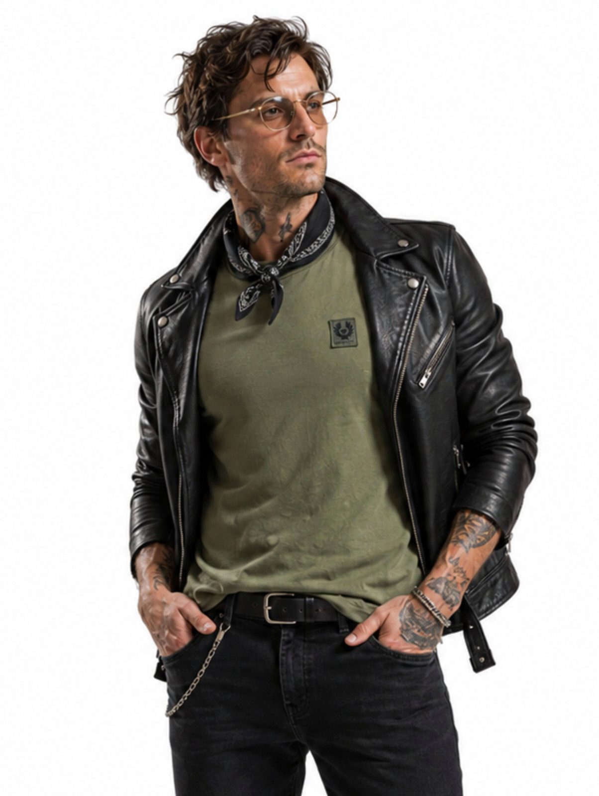 Belstaff T-Shirt Retro 1924 Phoenix Patch Regular Fit Shirt Gesticktem Rand versehener Phoenix-Patch auf der Brust