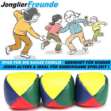 MAVURA Spielball JonglierFreunde geliebte Jonglierbälle Jonglierball Set für (Kinder, Erwachsene, Anfänger & Profis mit Anleitung), perfekt ausbalancierte Juggling Balls