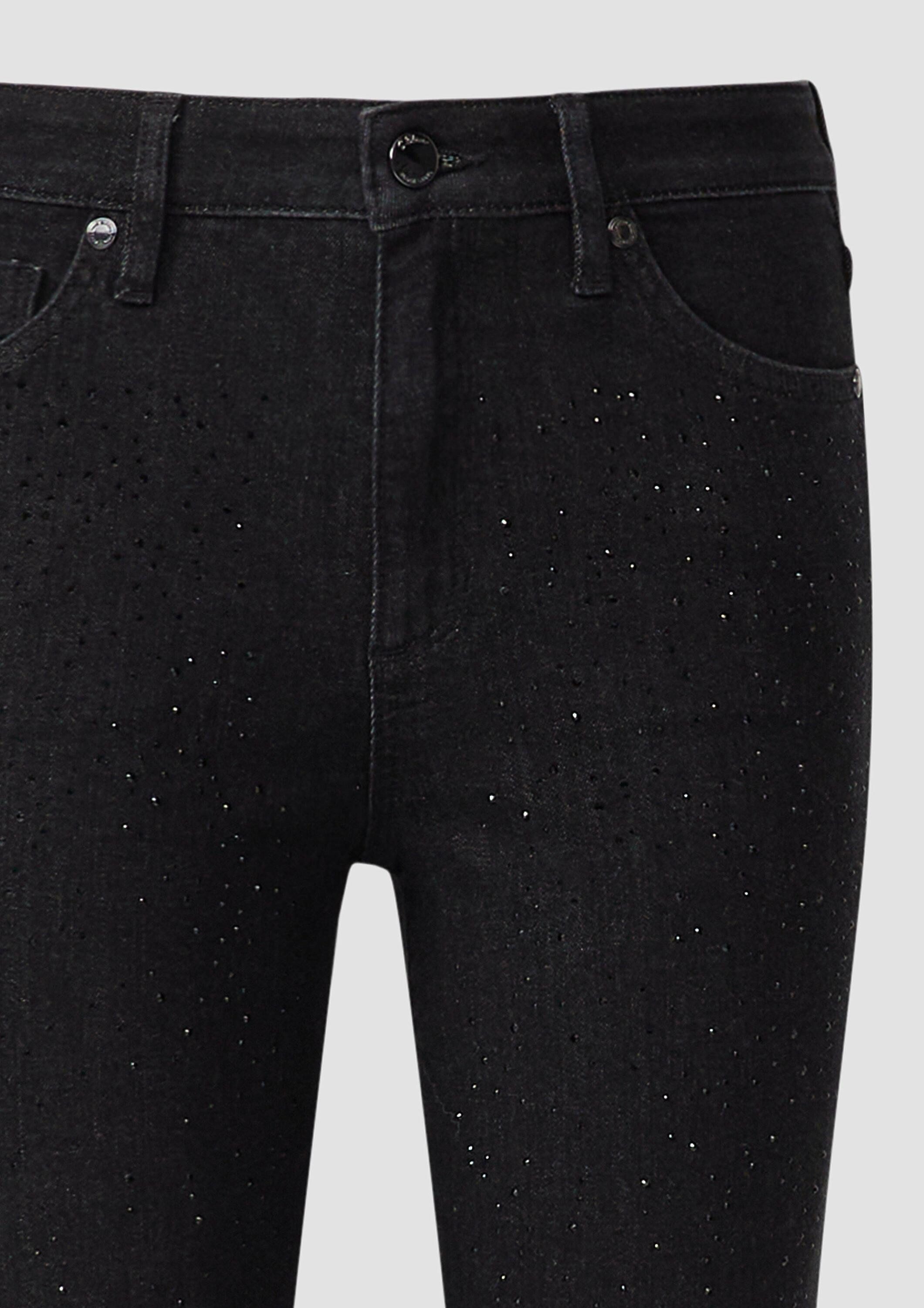 s.Oliver Bootcut-Jeans Jeans-Hose Jeans / Regular Fit / High Rise / Flared Leg / mit Schmucksteinen