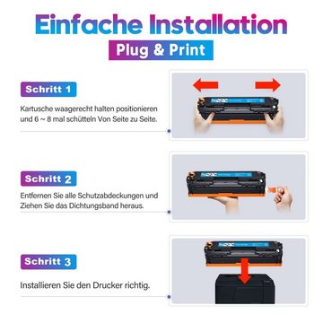 MOOHO Tonerkartusche 8er Multipack für 131A CF210A 131X CF210X, (Canon i-Sensys LBP5050 MF8050CN MF8030CN MF8080CW MF628Cw MF624Cw Drucker), HP LaserJet Pro 200 MFP M276nw M276n