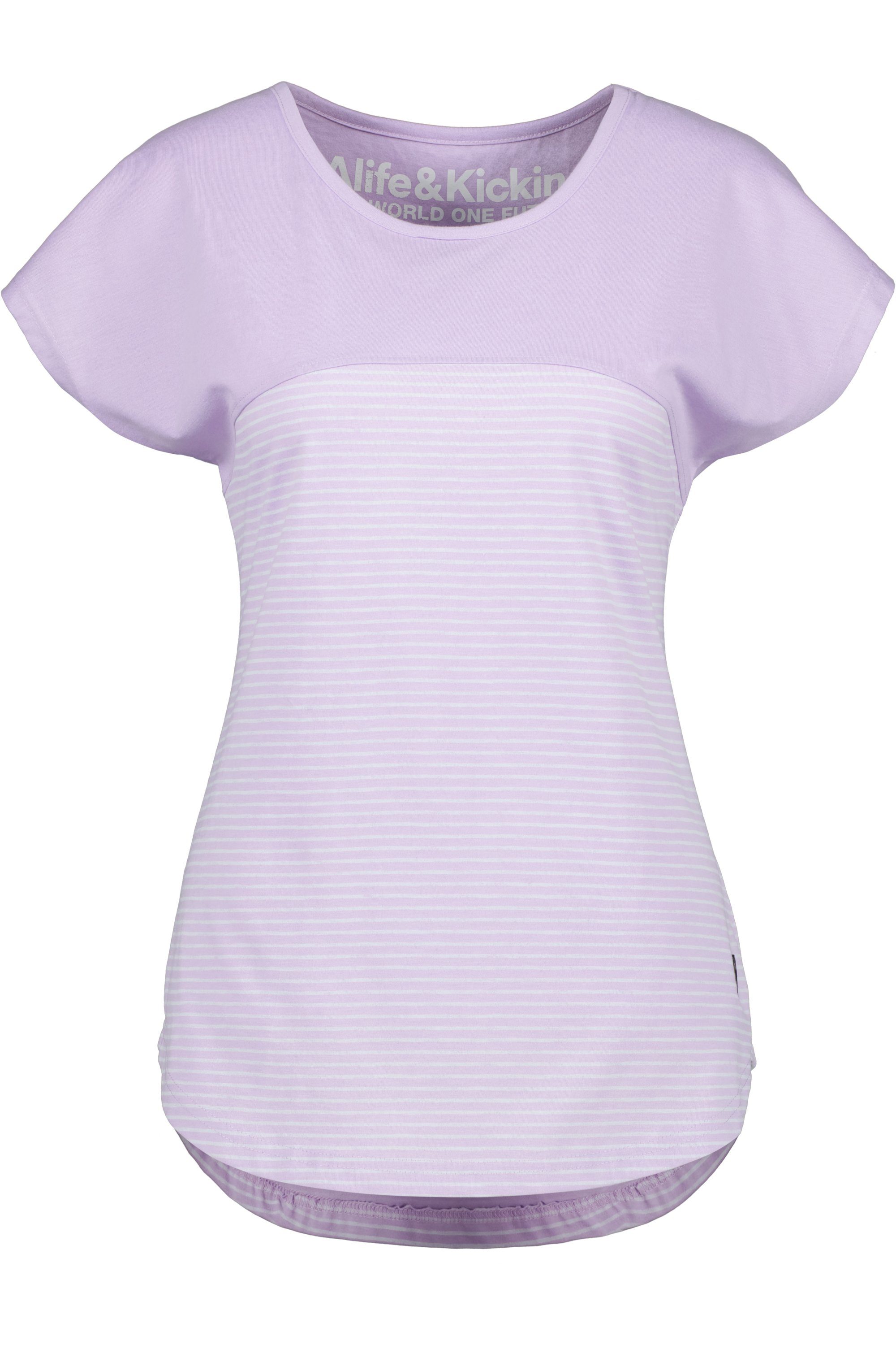 Z & Shirt ClarettaAK Kickin Alife Kurzarmshirt, Damen digital Rundhalsshirt Shirt lavender