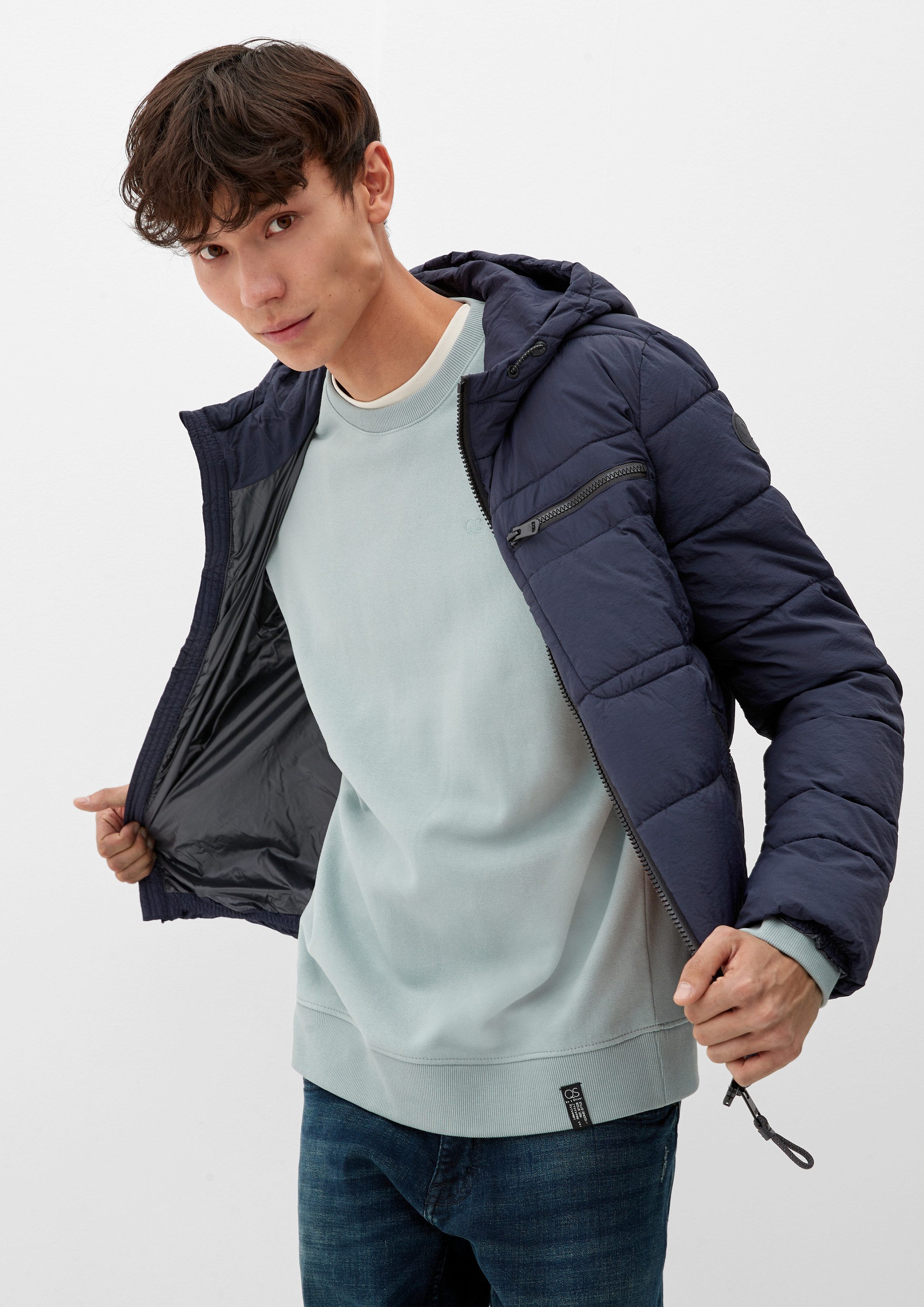 QS T-Shirt Outdoor-Jacke Steppjacke mit Kapuze