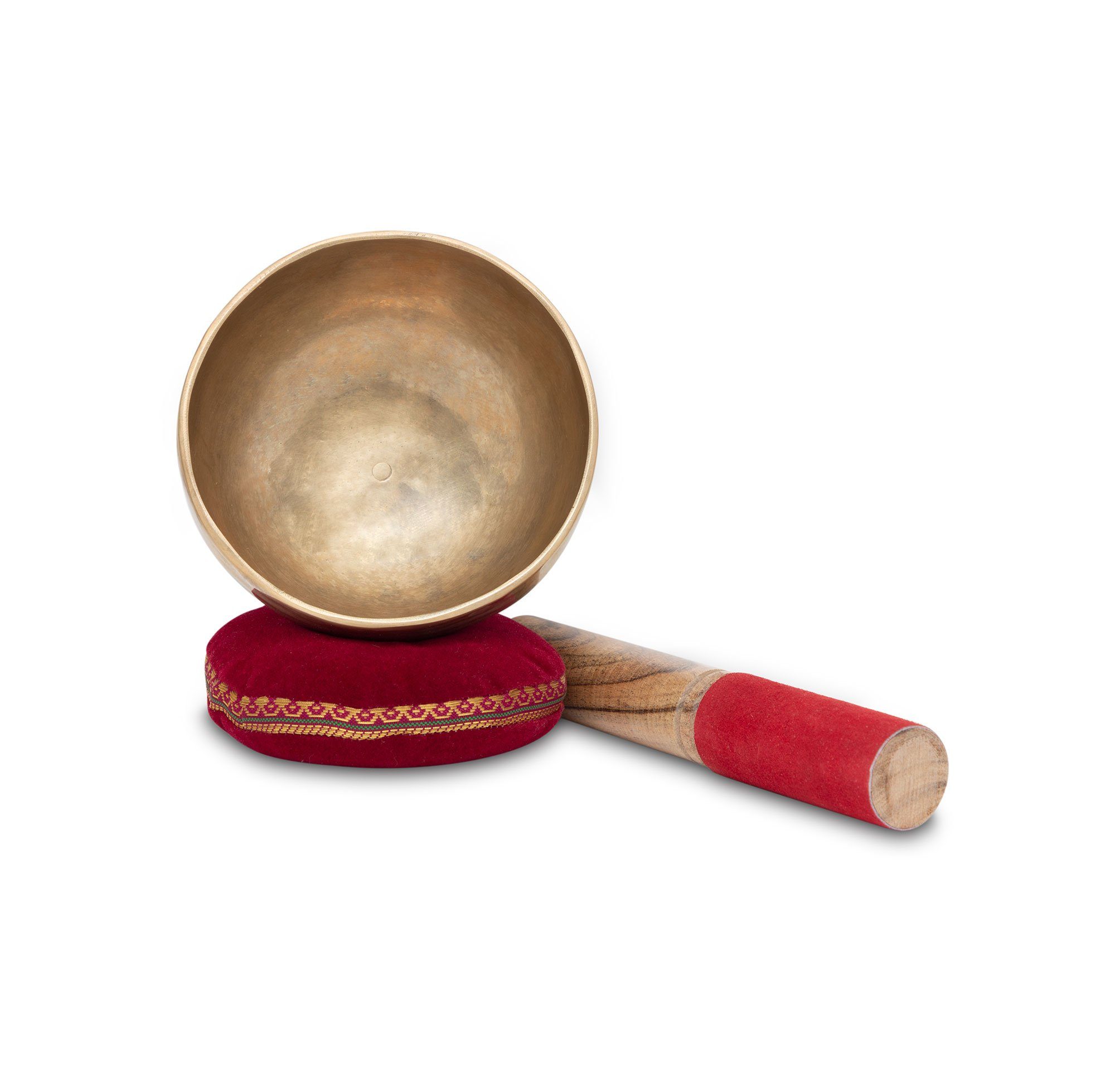 XDrum Klangschalen Omshanti Klangschale 10 cm Komplett-Set mit Kissen und Schlägel, handgehämmert in Indien - ideal für Meditations- und Therapiezwecke