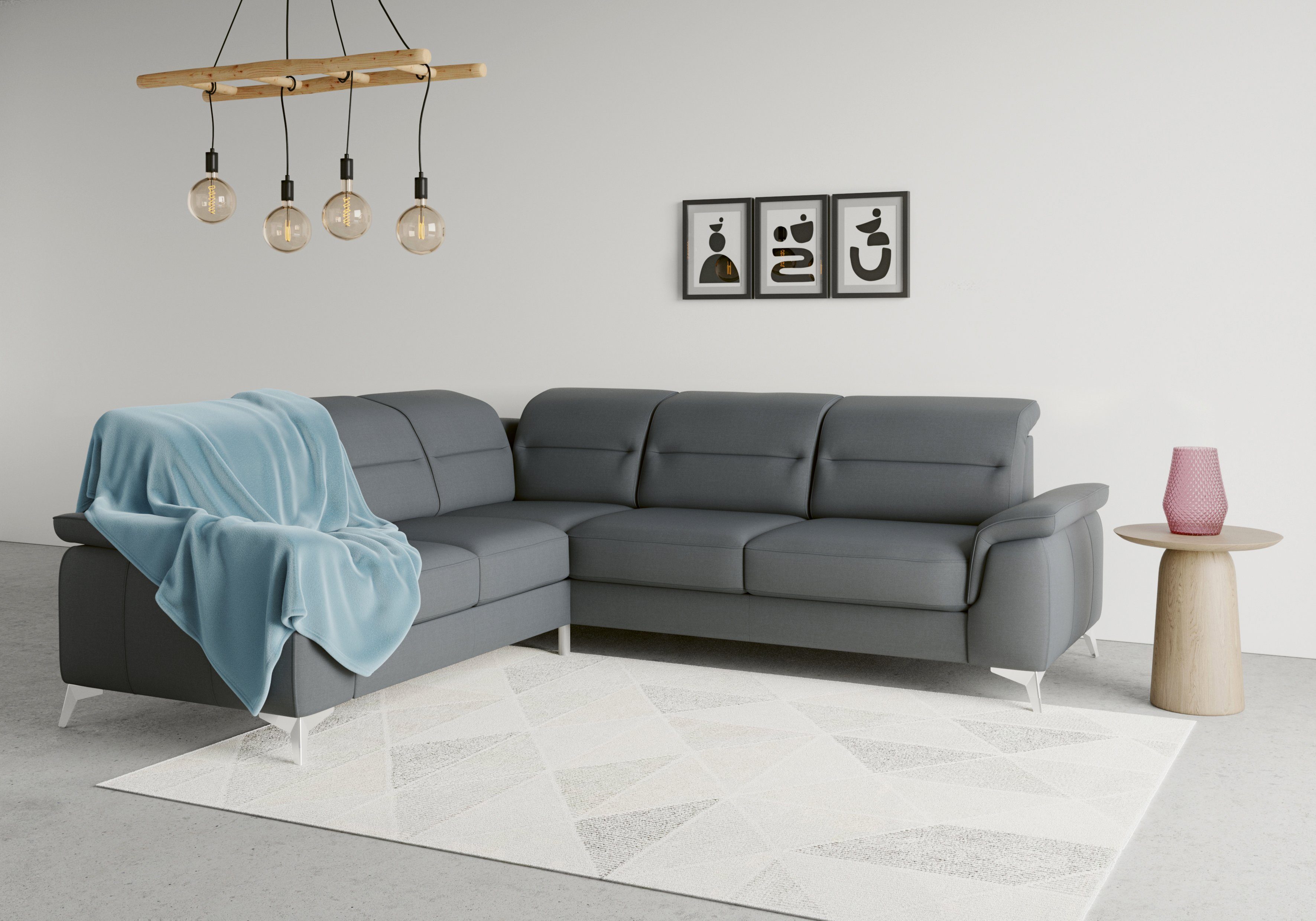 Kopfteilverstellung Armteilfunktion Ecksofa mit Sinatra, optional und sit&more