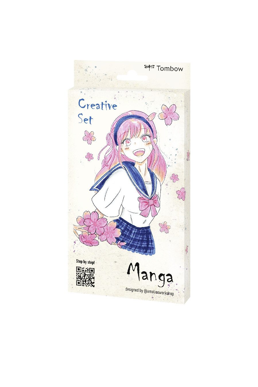 TOMBOW Pinselstift Creative Sets, (5-teilig), Thema: Manga, Stifte & Papier, Schritt-für-Schritt-Anleitung