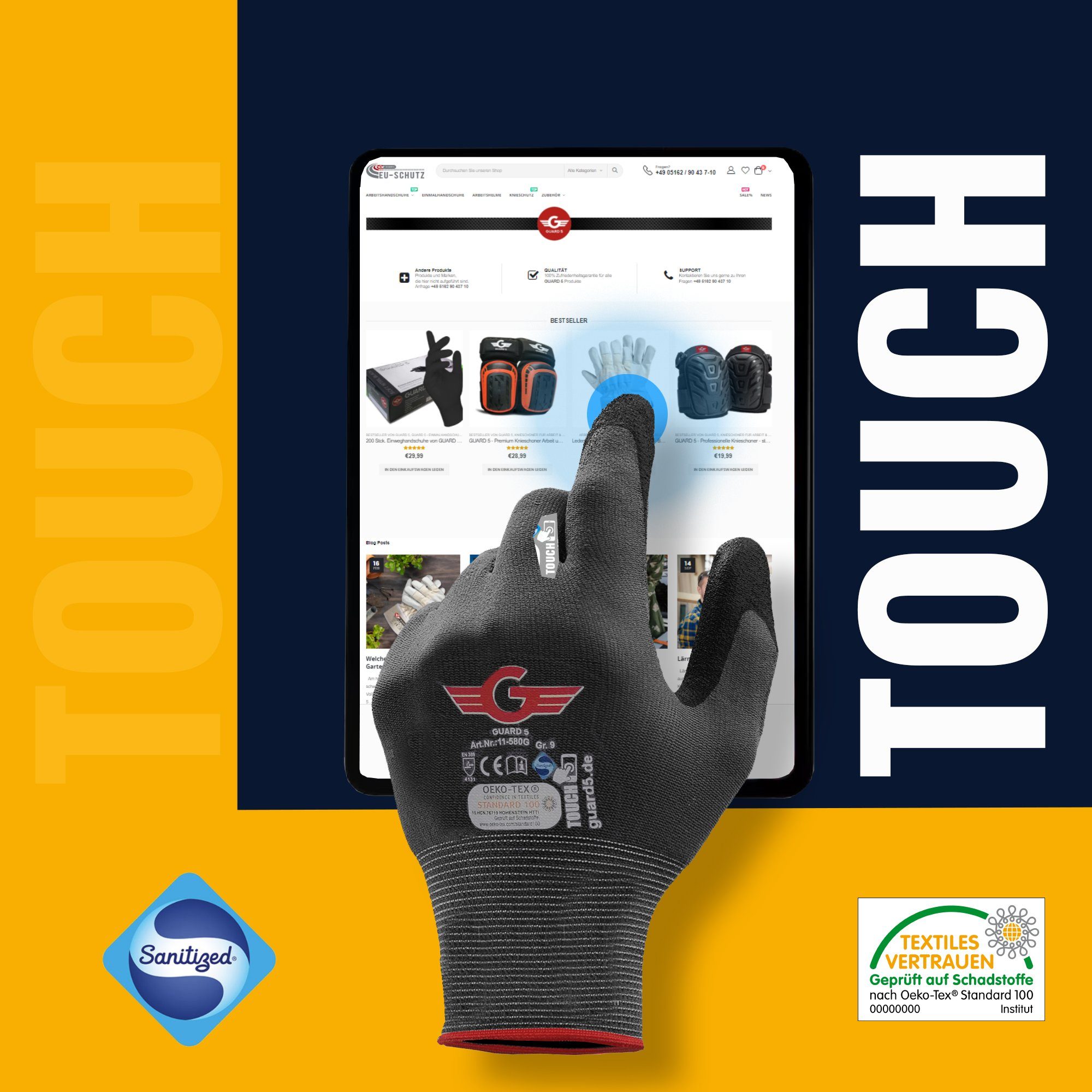 GUARD 5 Arbeitshandschuhe 3-12 Paar Nitril Beschichteter Arbeits- Montageha günstig online kaufen