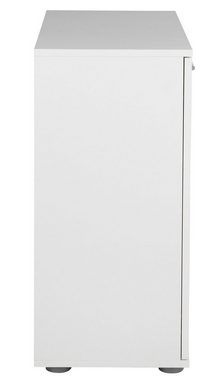 Kommode Sideboard SOLO, B 71 x H 76 cm, weiß, 2 Schubladen, 2 Türen, 1 Einlegeboden