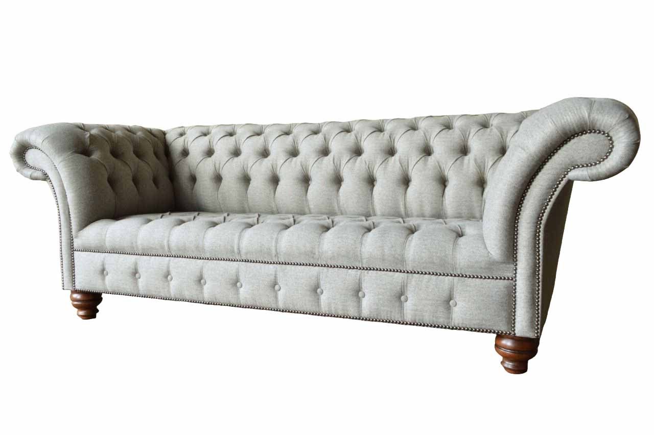 3-Sitzer Elegantes graues Sofa mit Polyätherschaum-Polsterung und Holzfüßen