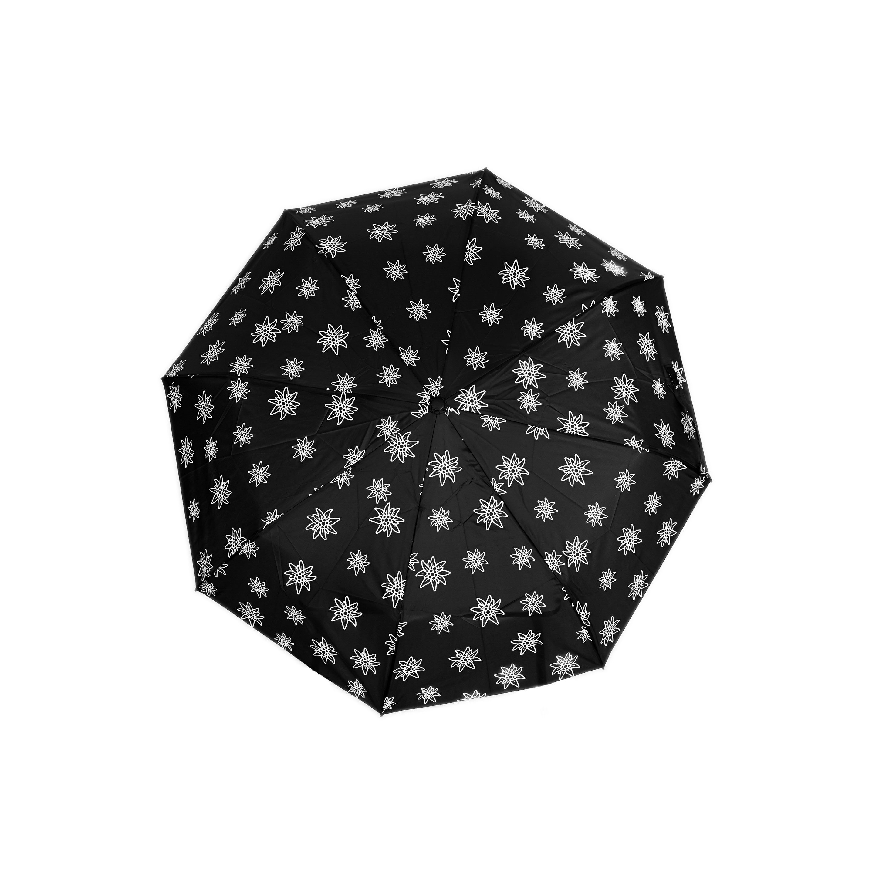 Susino Taschenregenschirm mit Schutzhülle & Blumenmuster - farbenfroh & wetterfest