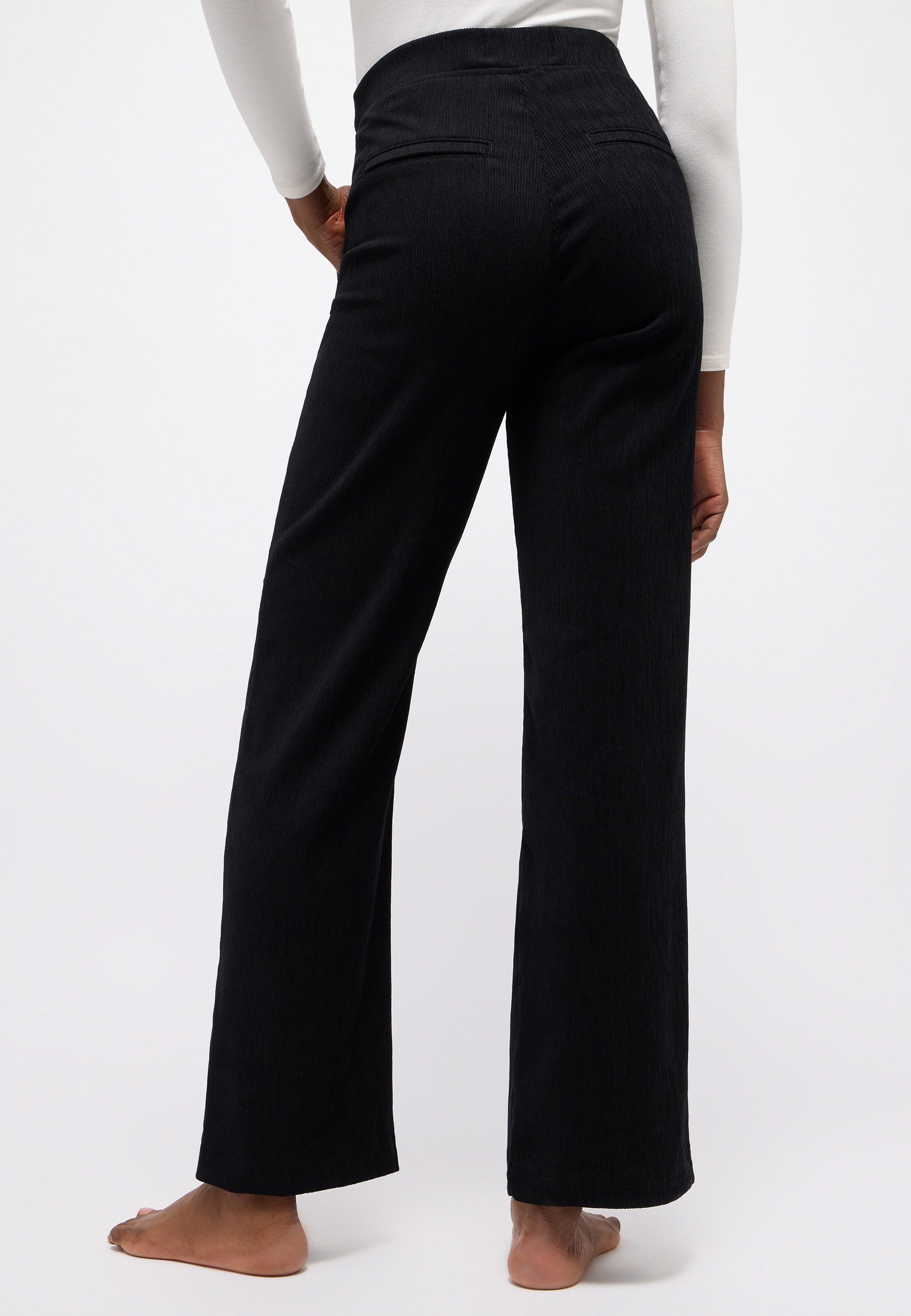 ANGELS Schlupfhose Angels Damen Hose Liz Easy Cordjersey - schwarz (1-tlg)