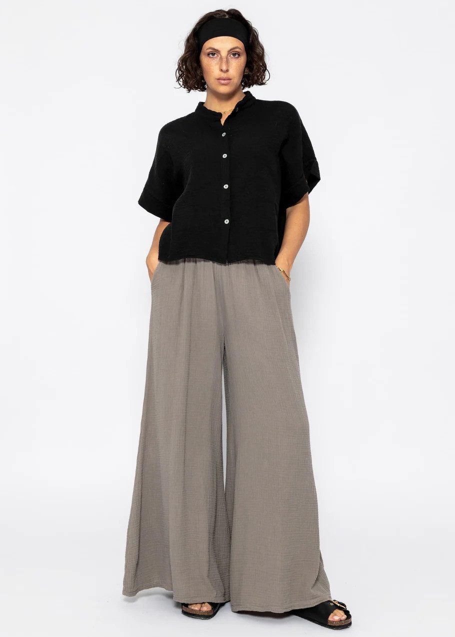 SASSYCLASSY Langarmbluse Musselin Bluse Kurzarm für günstig online kaufen