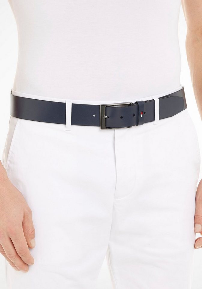 Tommy Hilfiger Ledergürtel LAYTON 4.0 mit TH-Label auf der Gürtelschlaufe