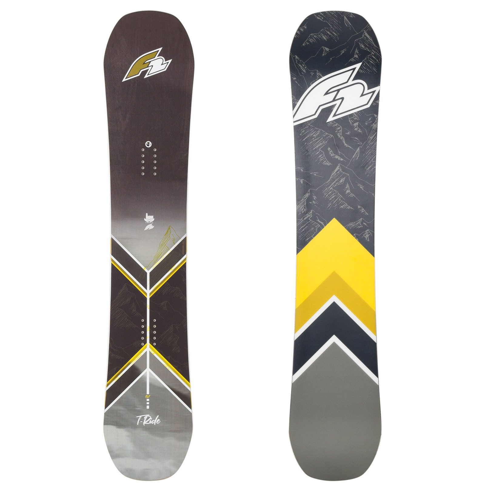 Snowboard F2 Herren Snowboard T - Ride Wood Freeride/Freestyle 157 cm Schwarz/Gr