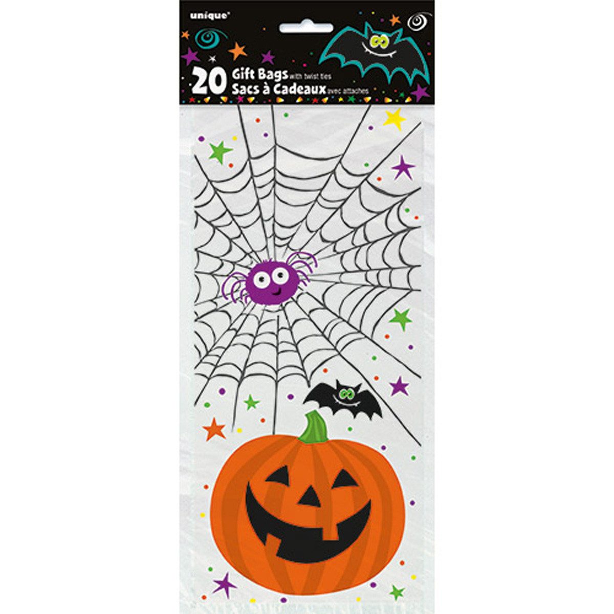 Unique Industries Inc. Geschenkpapier Geschenktüte 12x28cm/20St. Pumpkin Pals
