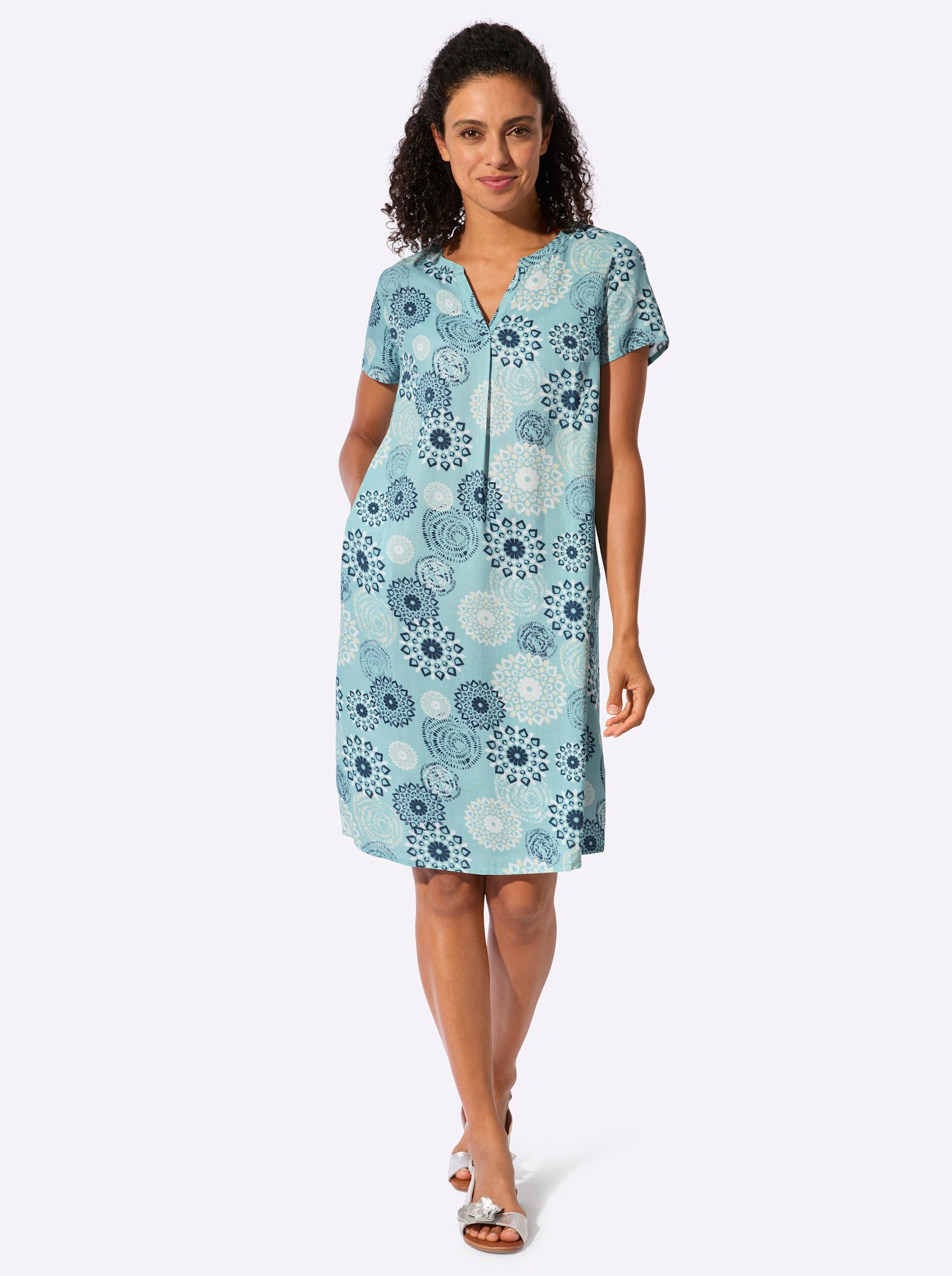Etuikleid Druck-Kleid Kurzarm
