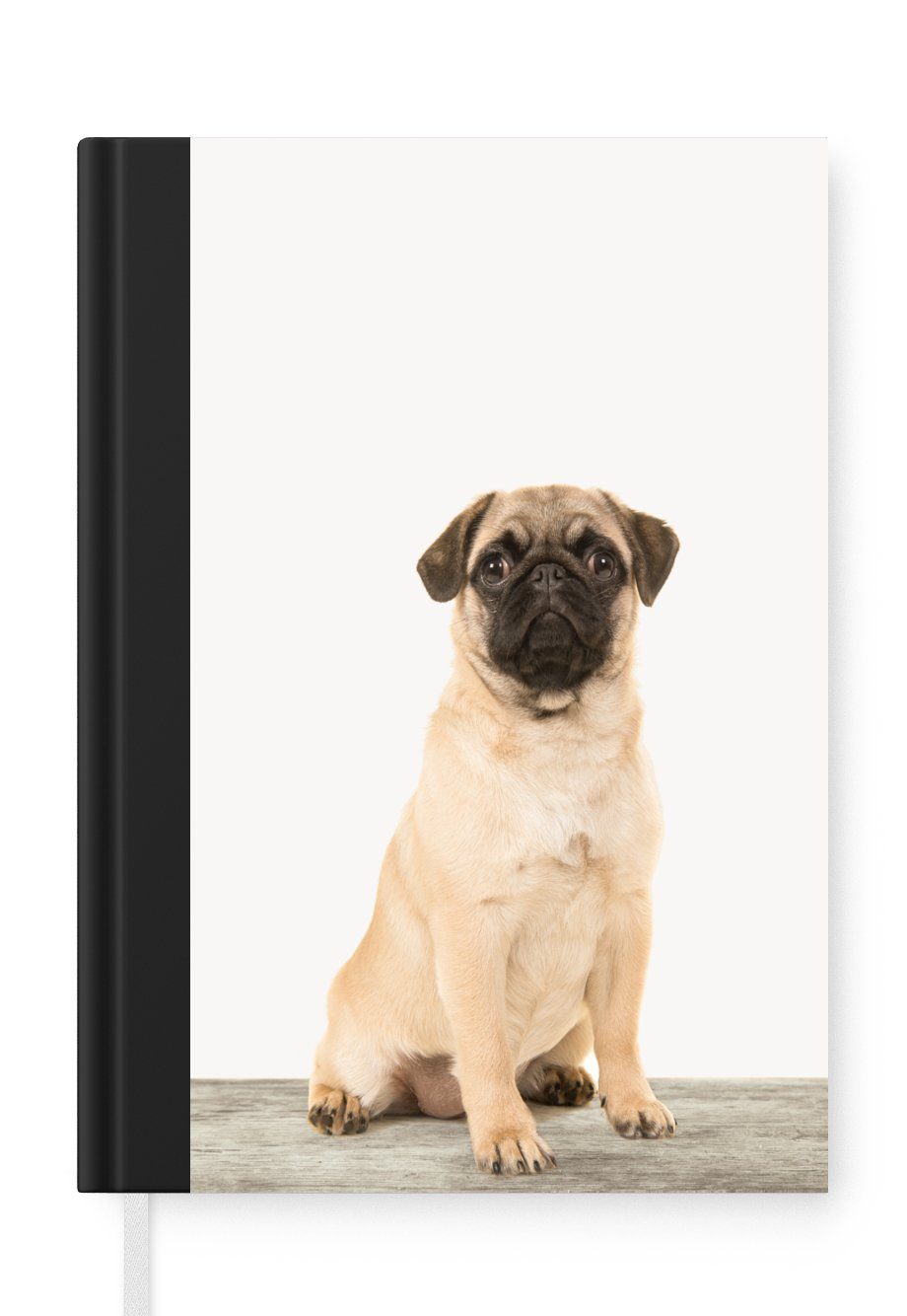 MuchoWow Notizbuch Hund - Mops - Tiere - Jungen - Mädchen - Spaß für Kinder, Journal, Merkzettel, Tagebuch, Notizheft, A5, 98 Seiten, Haushaltsbuch