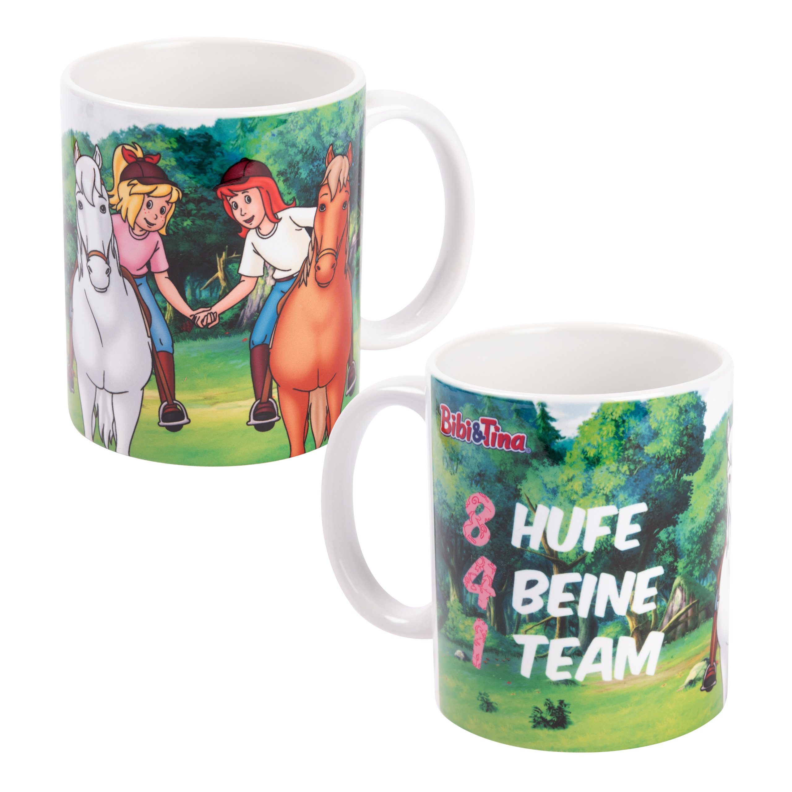 United Labels® Tasse Bibi & Tina - 8 Hufe, 4 Beine, 1 Team - Mug, Keramik