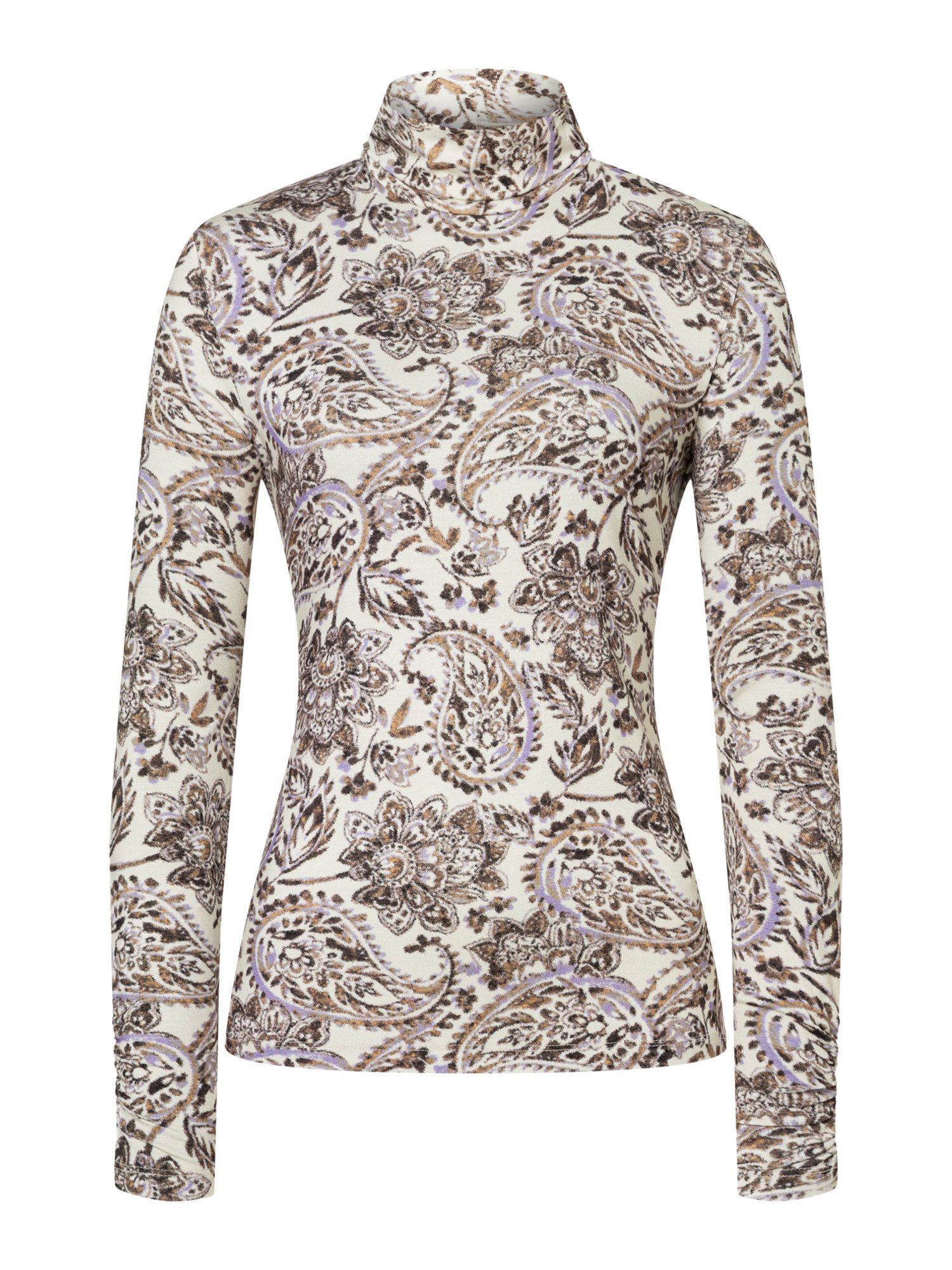 MORE&MORE T-Shirt schmales Rollkragenshirt, Paisley