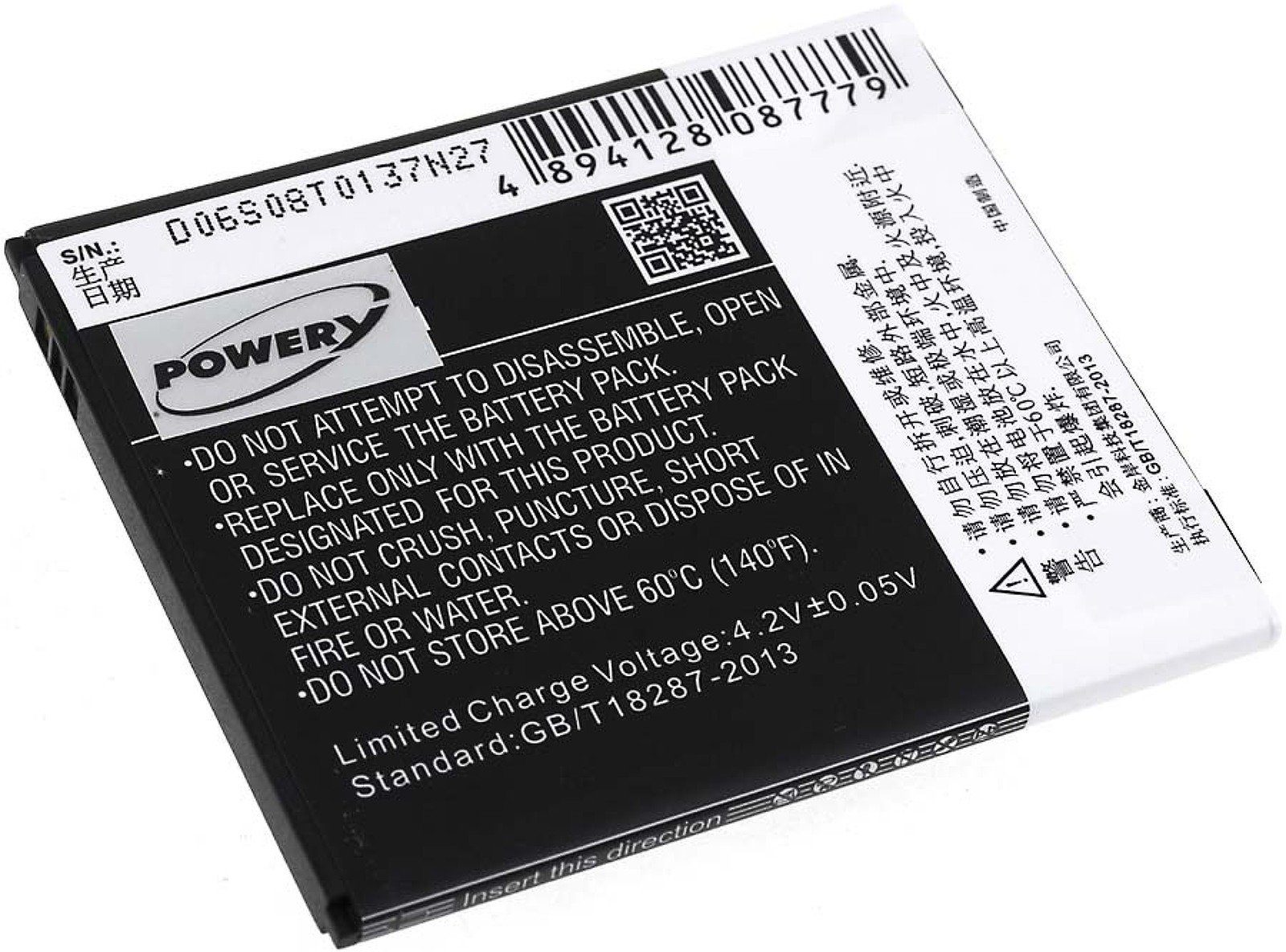 Powery Akku für Lenovo S650 Smartphone-Akku 2000 mAh (3.7 V) | Handy-Akkus