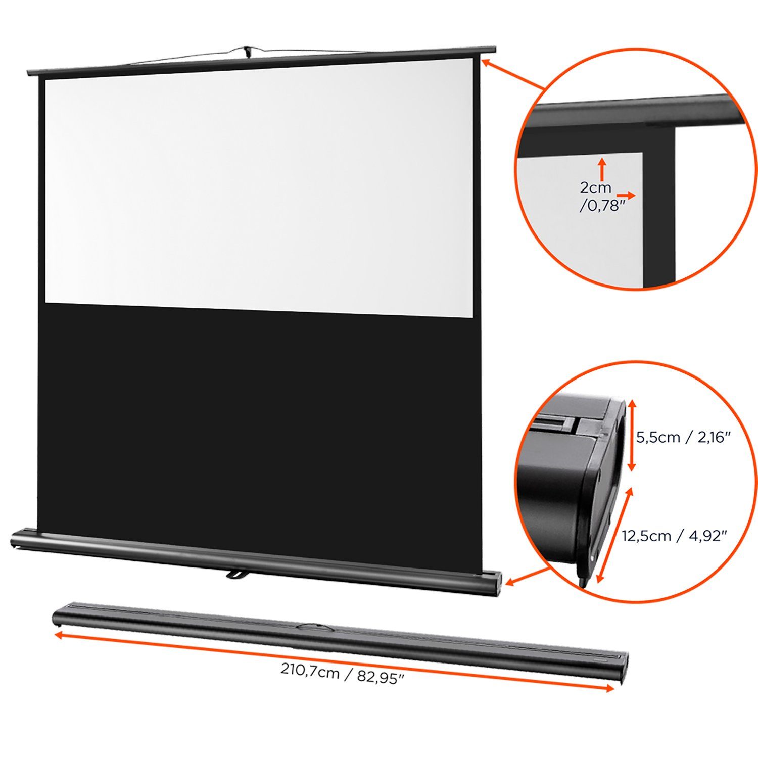 Celexon Professional Pull-Up-Leinwand (schwarze Rückseite)