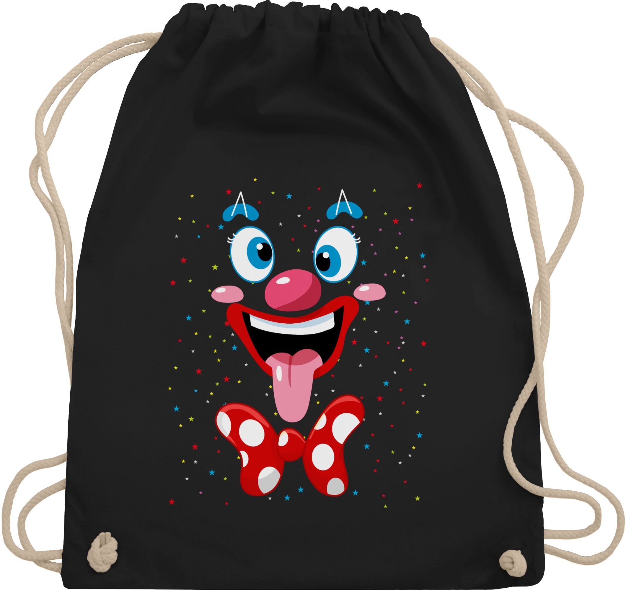 Shirtracer Turnbeutel Clown Gesicht Kostüm Karneval Clownkostüm Lustig