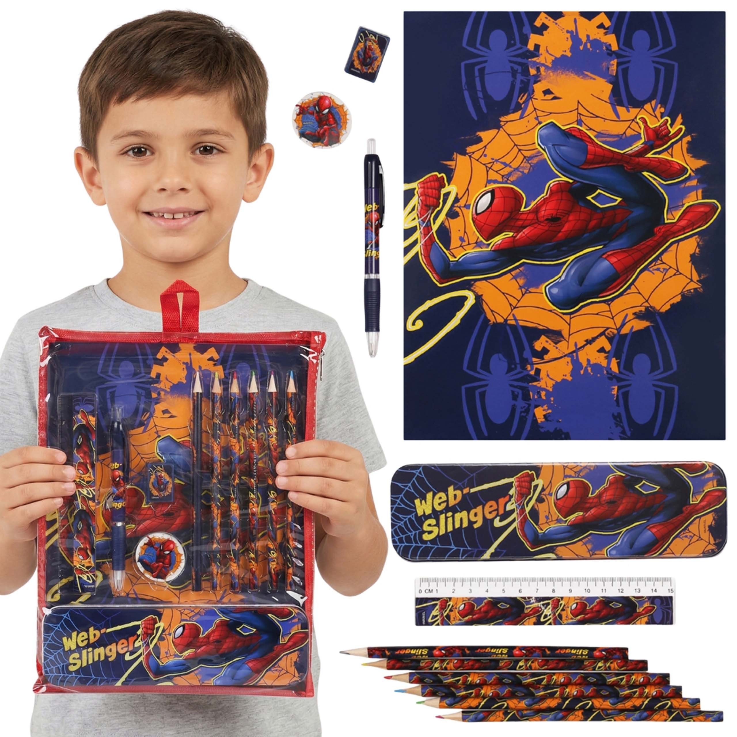 Federmäppchen Spider-Man Schulset Jungen, großes Schreibwaren-Set Zubehör