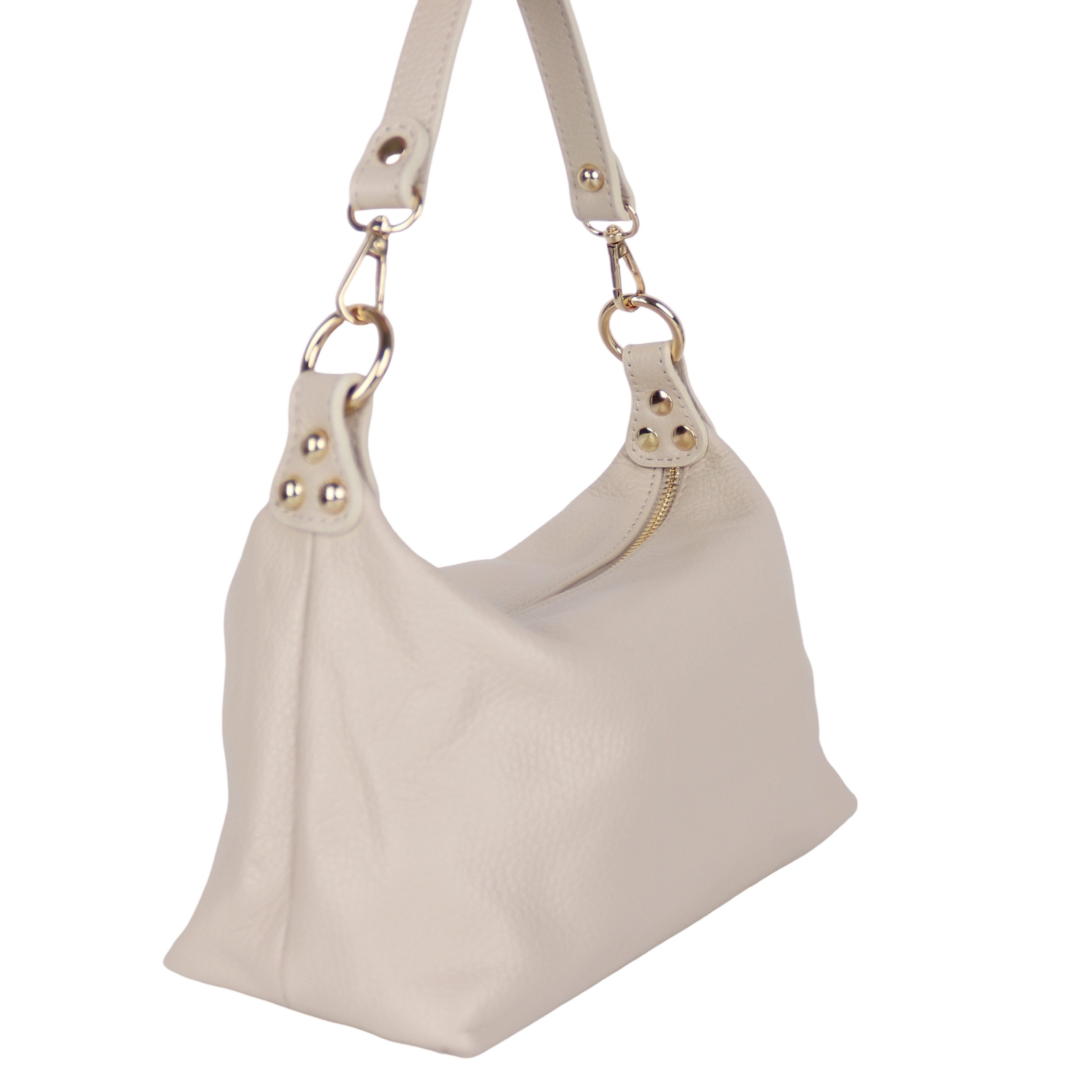 MIRROSI Schultertasche Damen Achseltasche Umhängetasche Echtleder, Made in Italy