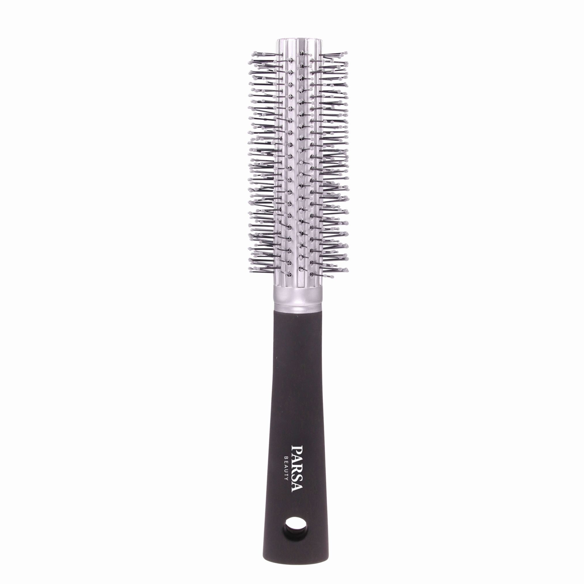 PARSA Beauty Haarbürste Essential Trend-Line Rundföhnbürste, Volumen & Schwung in edlem Silber