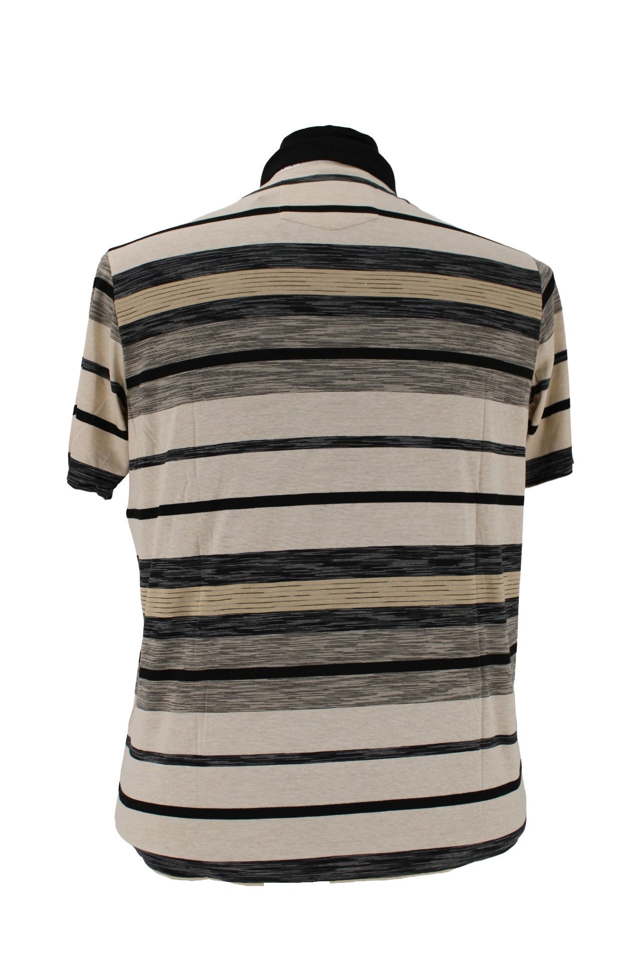 Mode Monte Carlo Poloshirt Monte Carlo Herren Polo-Shirt Gestreift Beige ? Kurzarm Poloshirt aus