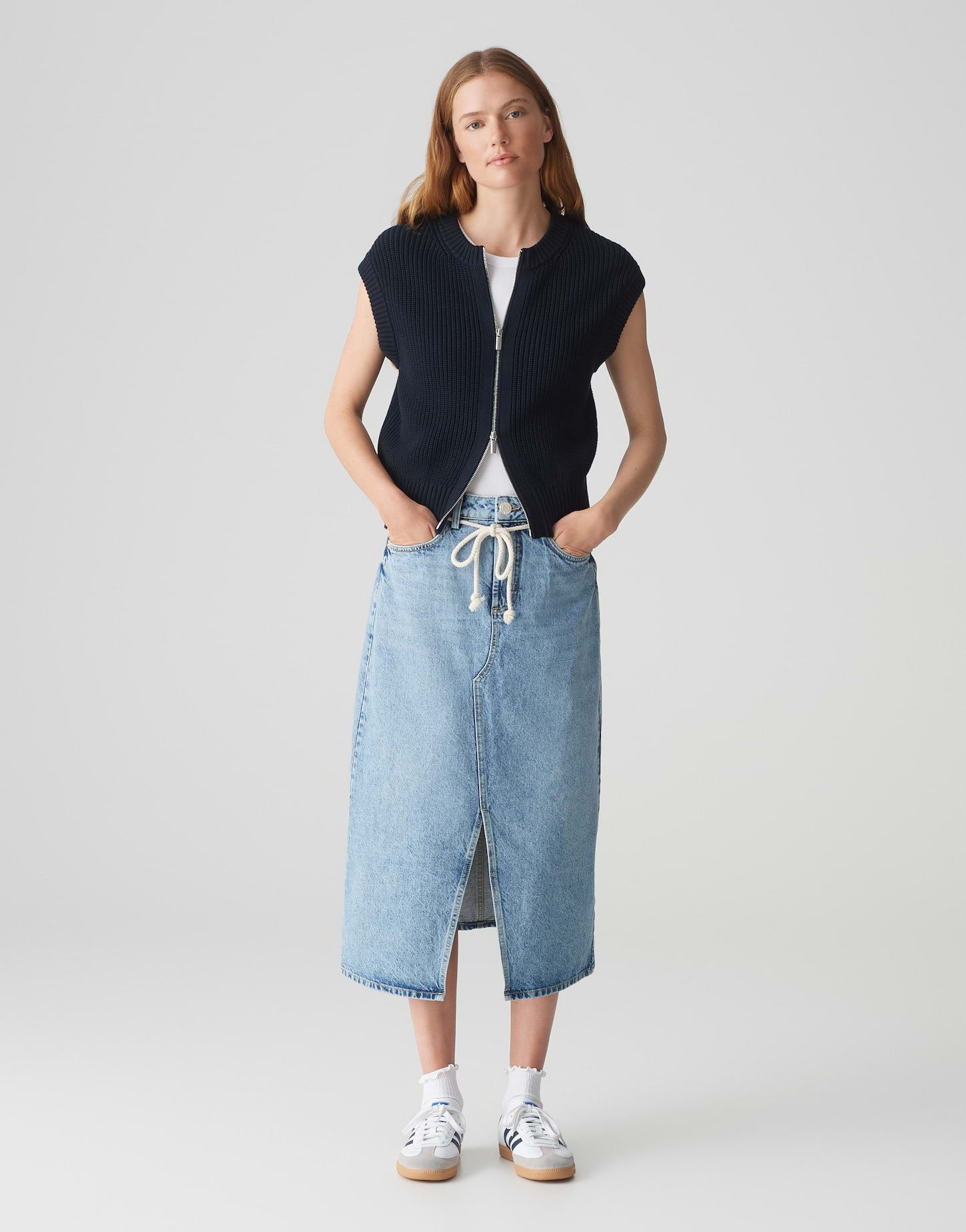 OPUS Strickweste DUFKA Regular aus Baumwolle