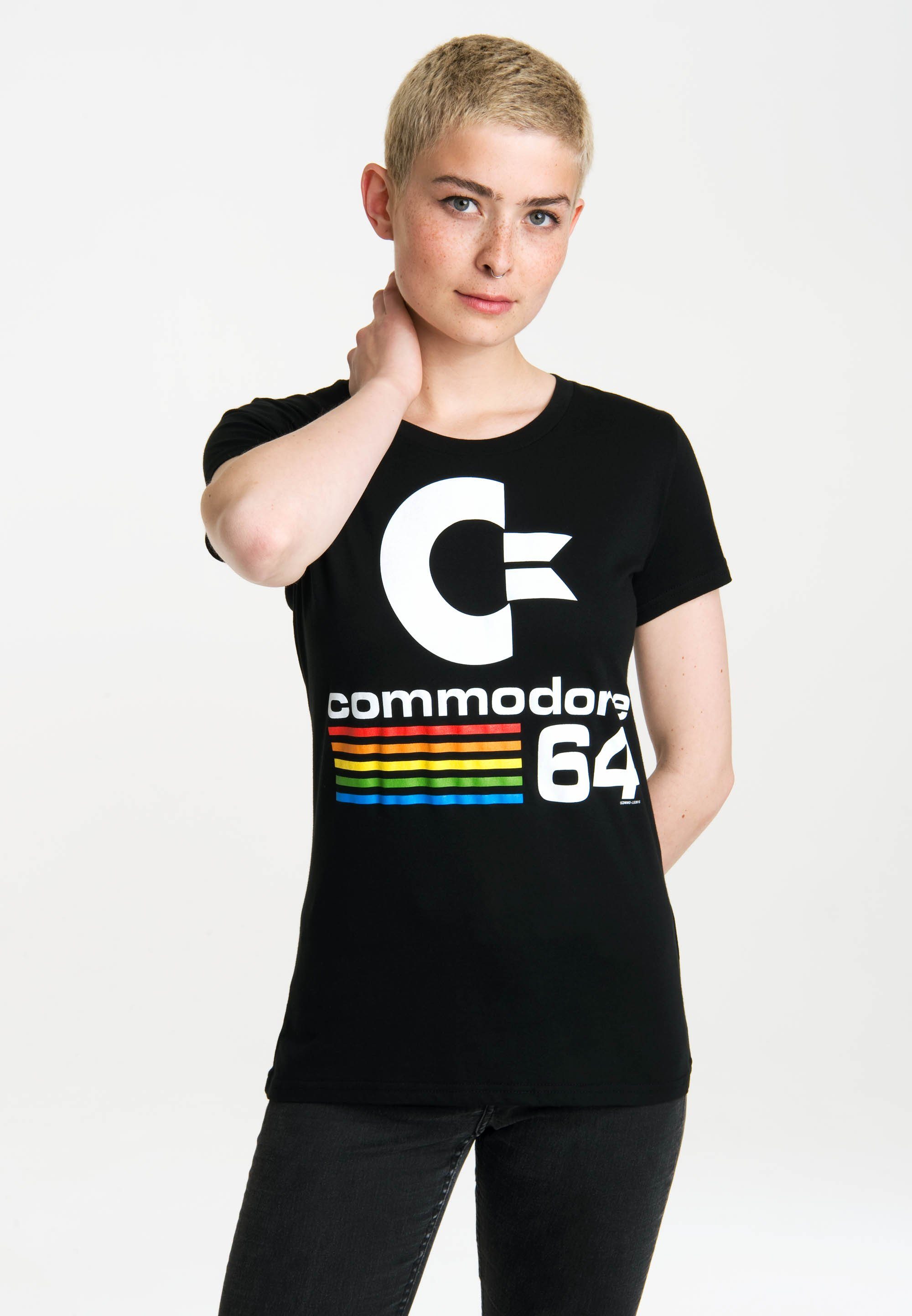 LOGOSHIRT T-Shirt Commodore C64 Logo 64-Logo mit Commodore